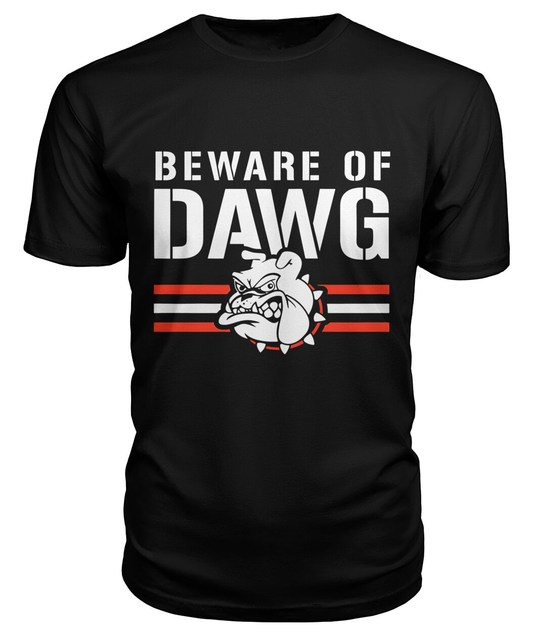Beware Of Dawg Cleveland Shirt - BEWARE OF DAWG with bulldog and stripes