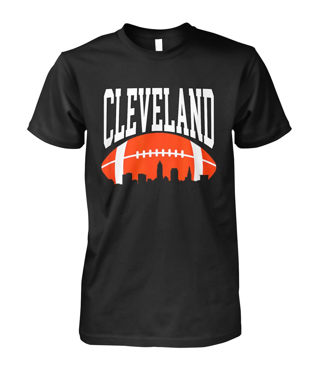 Cleveland Retro Skyline Football Shirt - CLEVELAND with skyline football