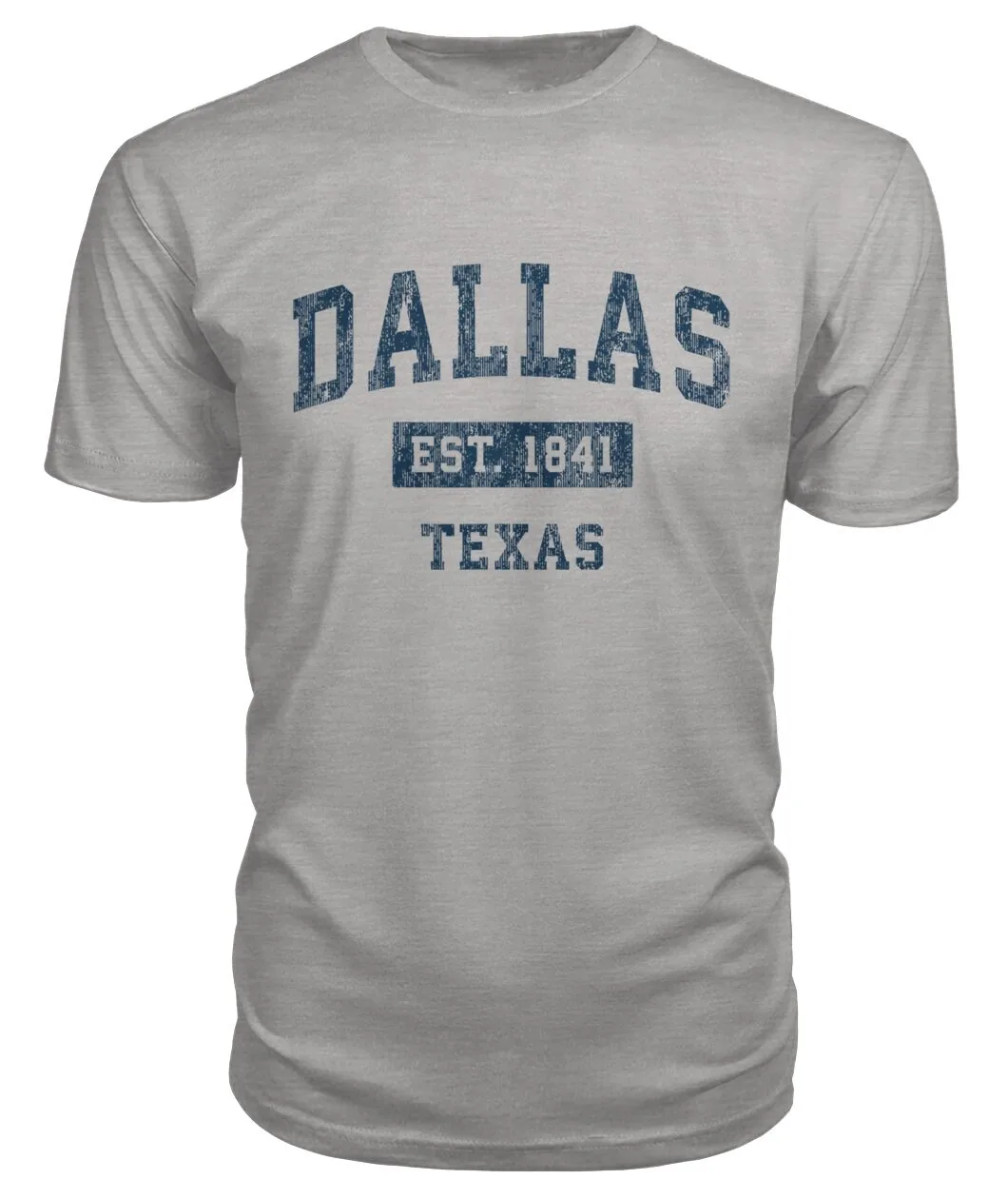 Dallas Texas Est 1841 Grey Shirt - DALLAS EST. 1841 TEXAS collegiate lettering