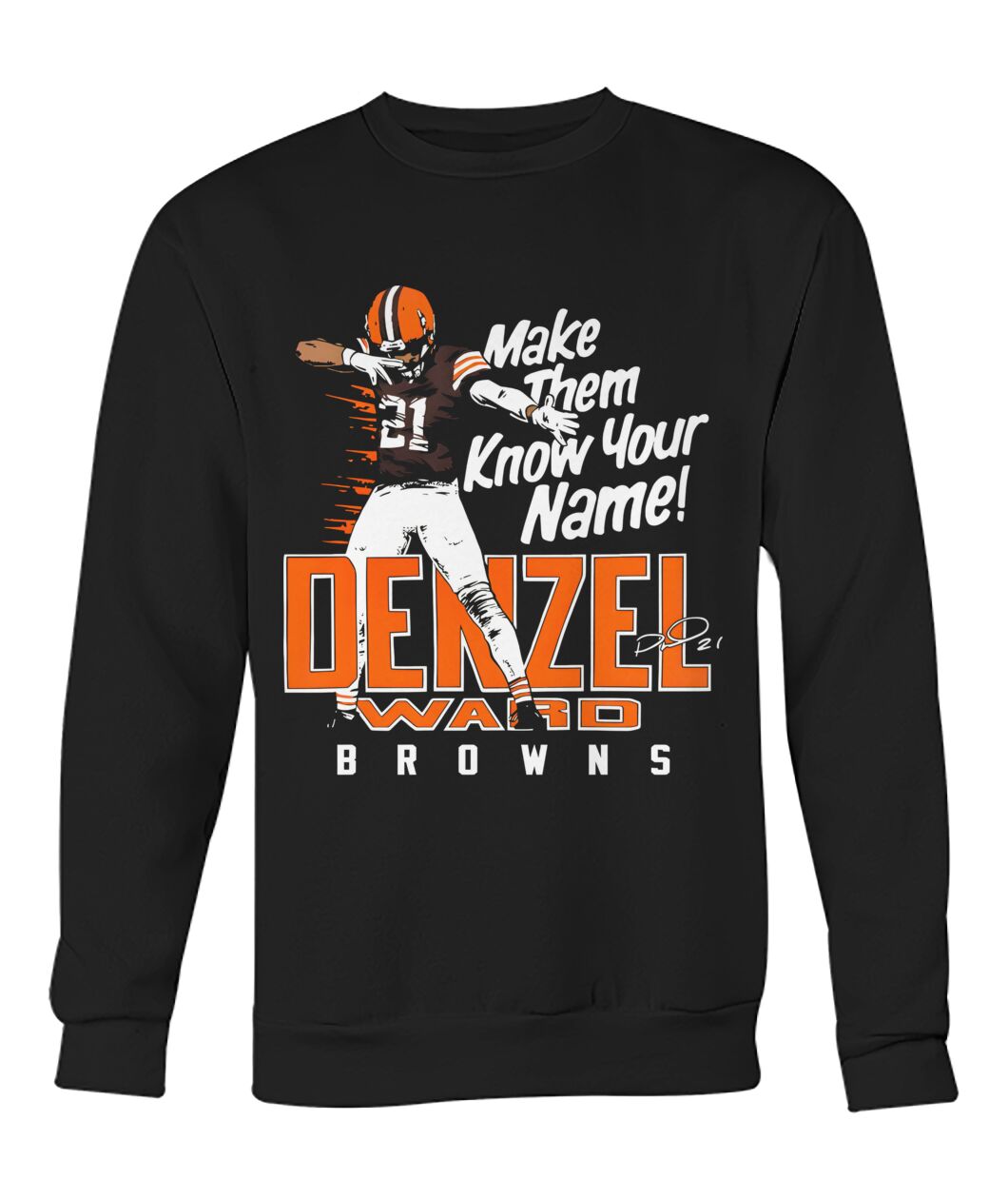 Denzel Ward Make Them Know Your Name Shirt view 5