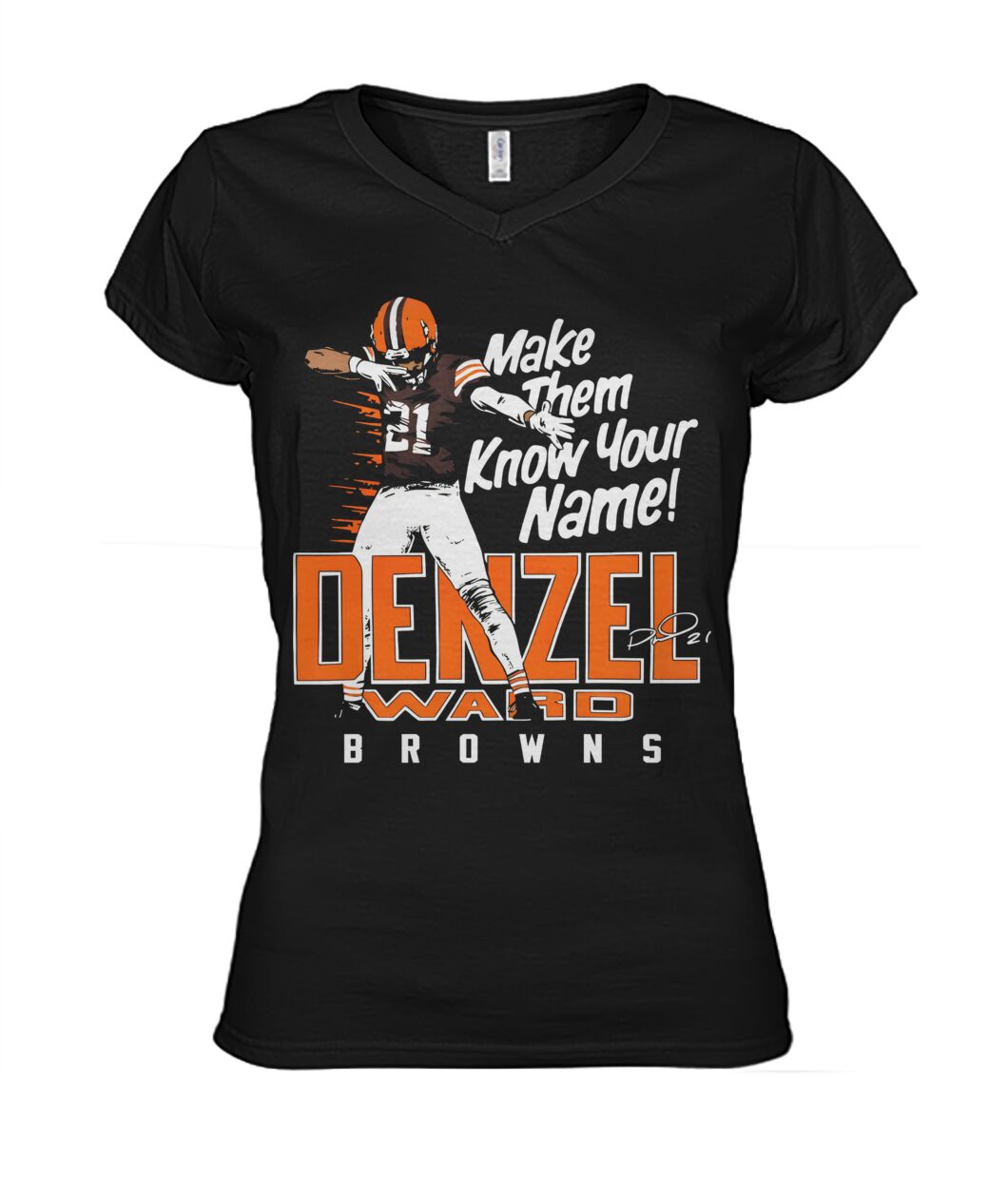 Denzel Ward Make Them Know Your Name Shirt view 7