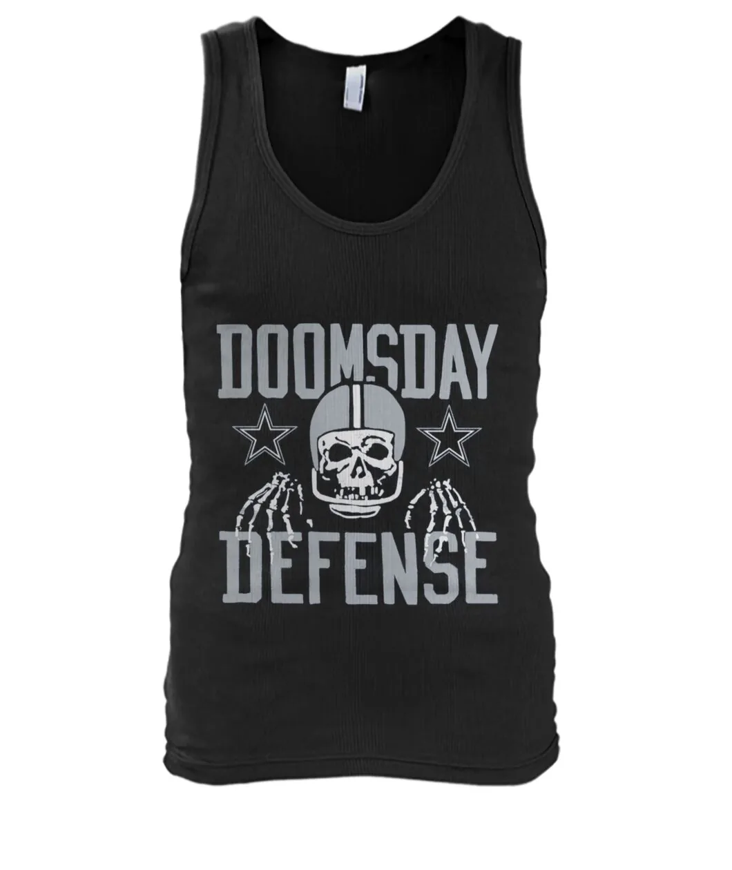 Fan-made Dallas t-shirt with DOOMSDAY DEFENSE with skull in a retro helmet and stars graphic, view 4