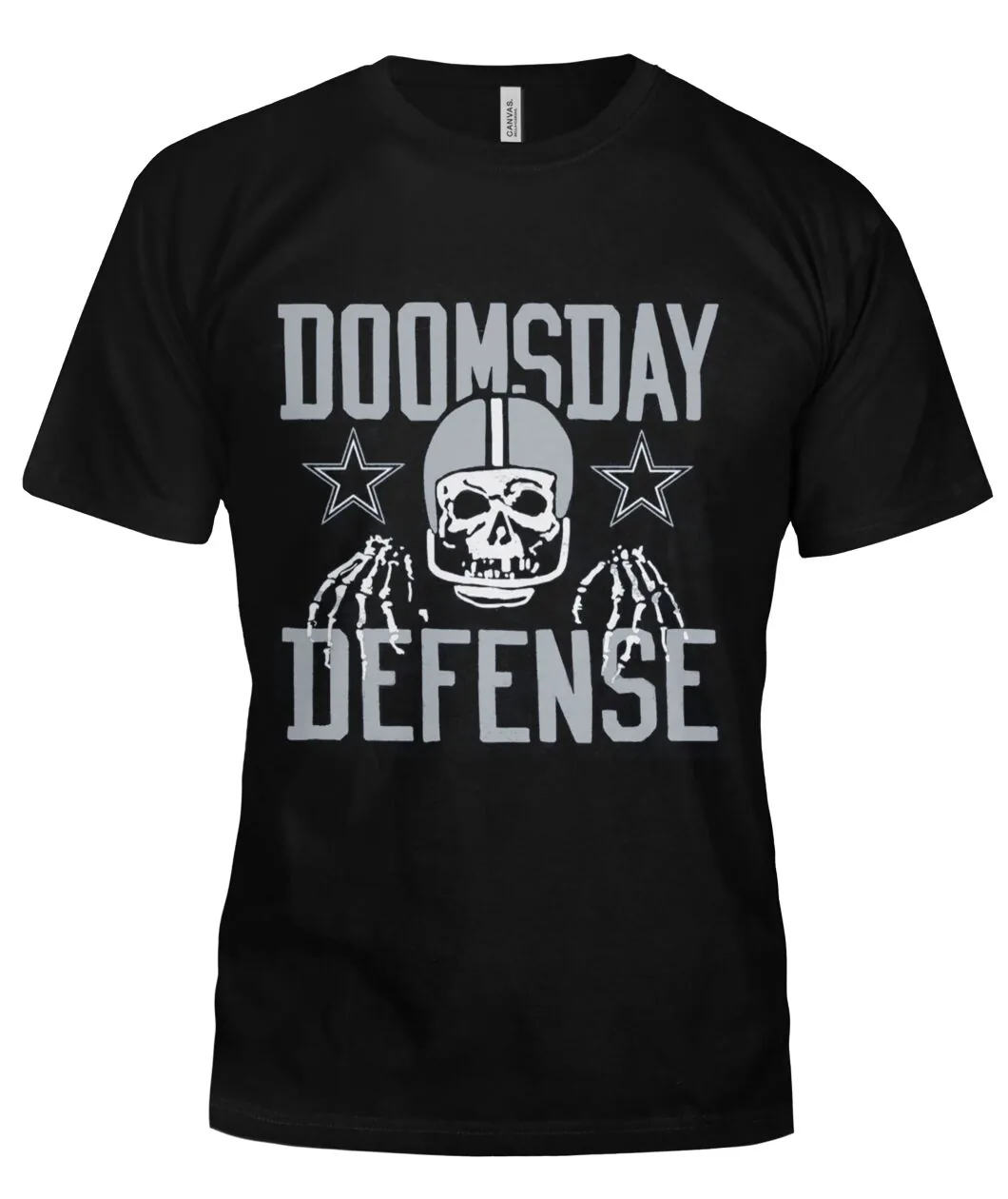 Fan-made Dallas t-shirt with DOOMSDAY DEFENSE with skull in a retro helmet and stars graphic, view 7