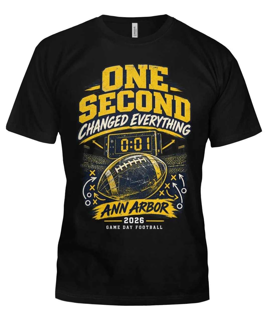 Fan-made Michigan t-shirt with Limited Edition 0-01 Football graphic, view 4