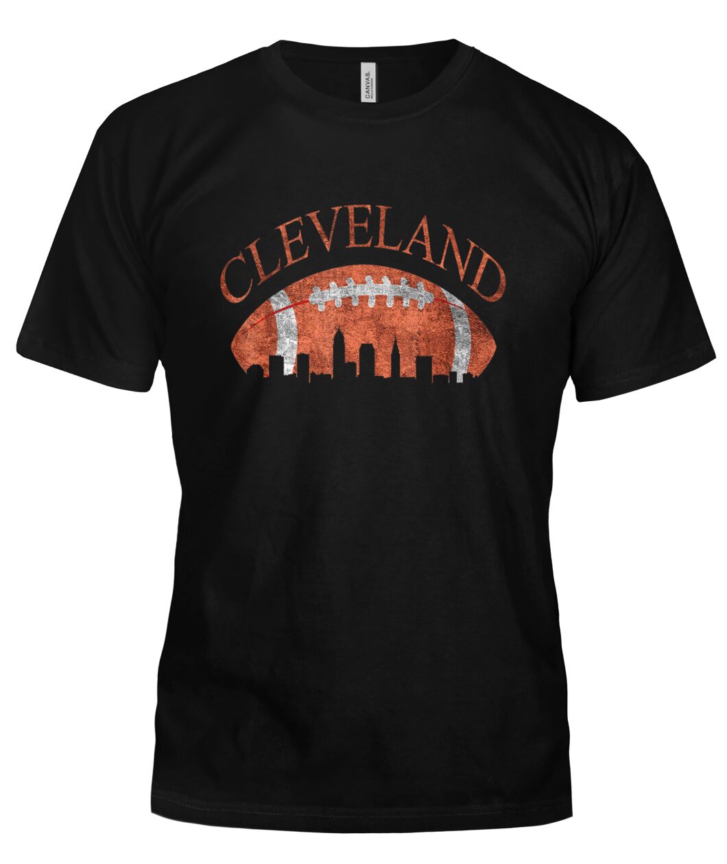 Cleveland Skyline Football Shirt - CLEVELAND skyline inside a football