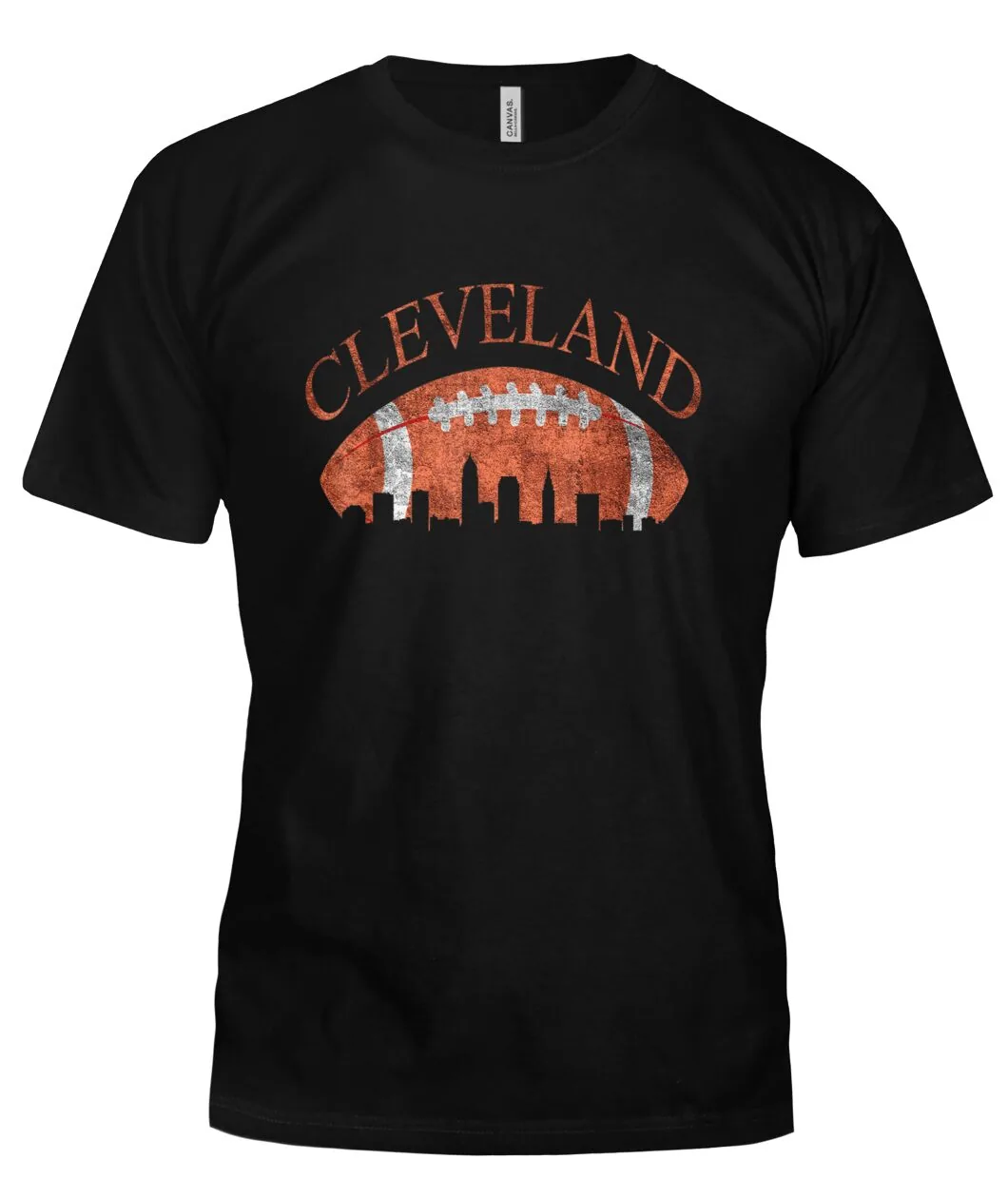 Cleveland Skyline Football Shirt - CLEVELAND skyline inside a football