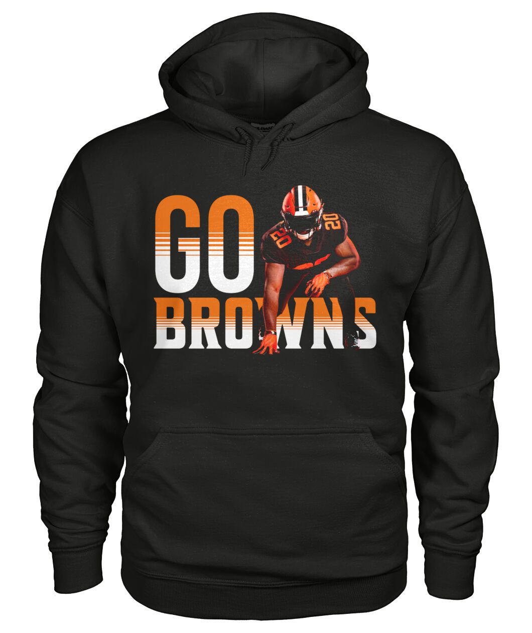 Go Browns Player Hoodie - GO BROWNS with player photo