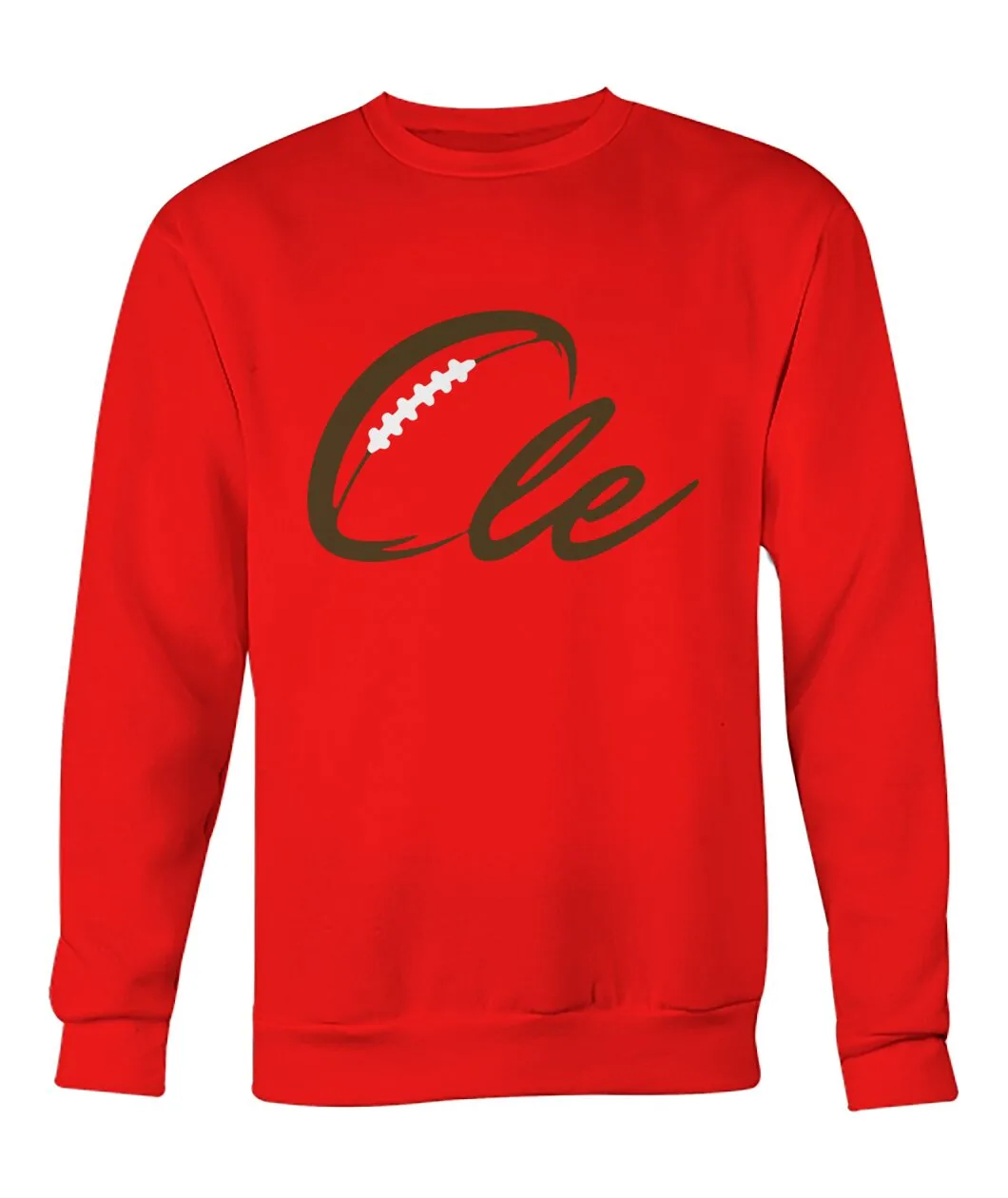 CLE Script Football Red Sweatshirt - Cle script with football lacing