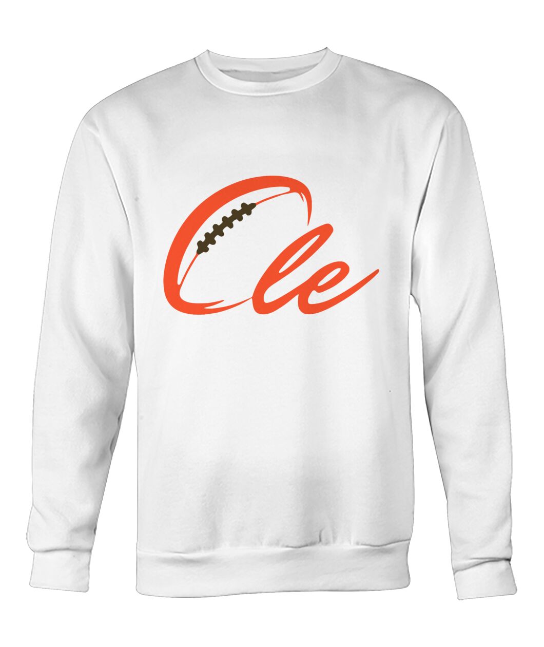 CLE Script Football White Sweatshirt - Cle script with football lacing