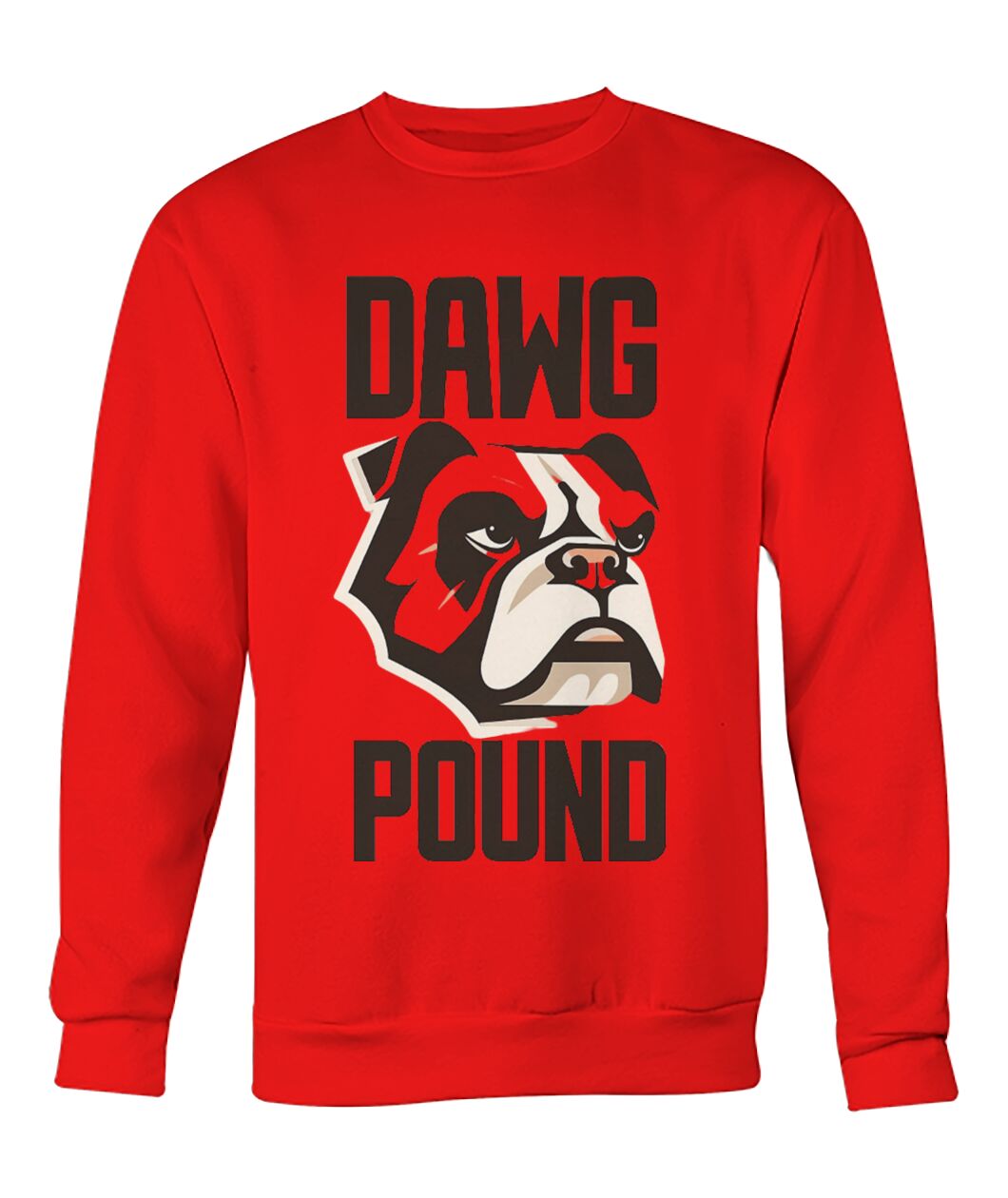Dawg Pound Bulldog Red Sweatshirt - DAWG POUND with bulldog