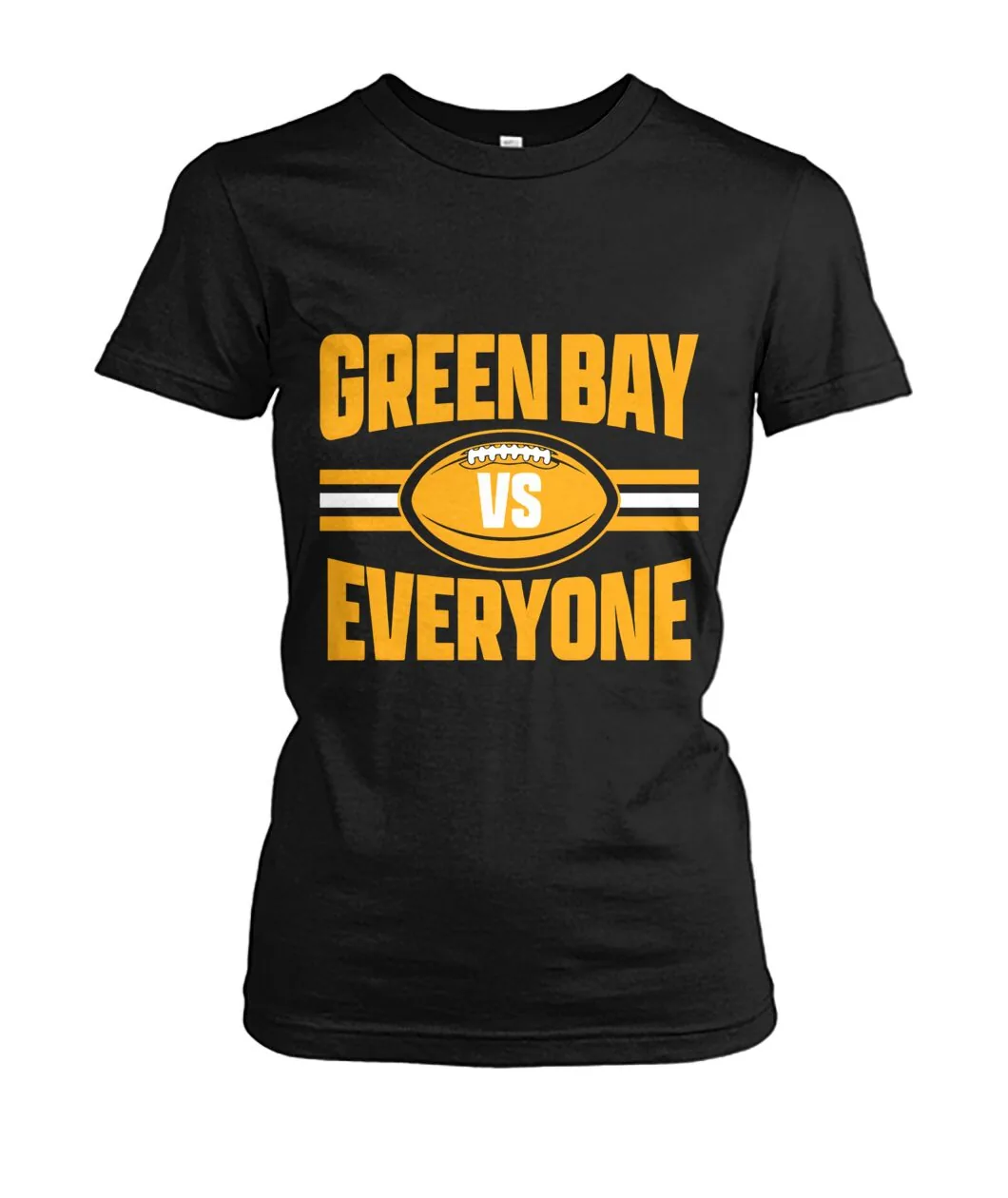 Fan-made Packers t-shirt with GREEN BAY VS EVERYONE with football graphic, view 3