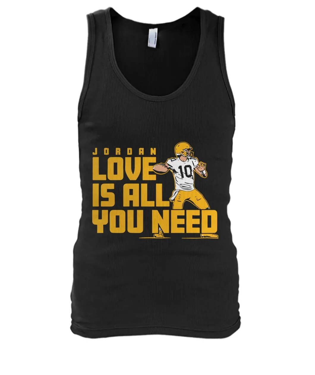 Fan-made Packers t-shirt with JORDAN LOVE IS ALL YOU NEED with player graphic, view 6