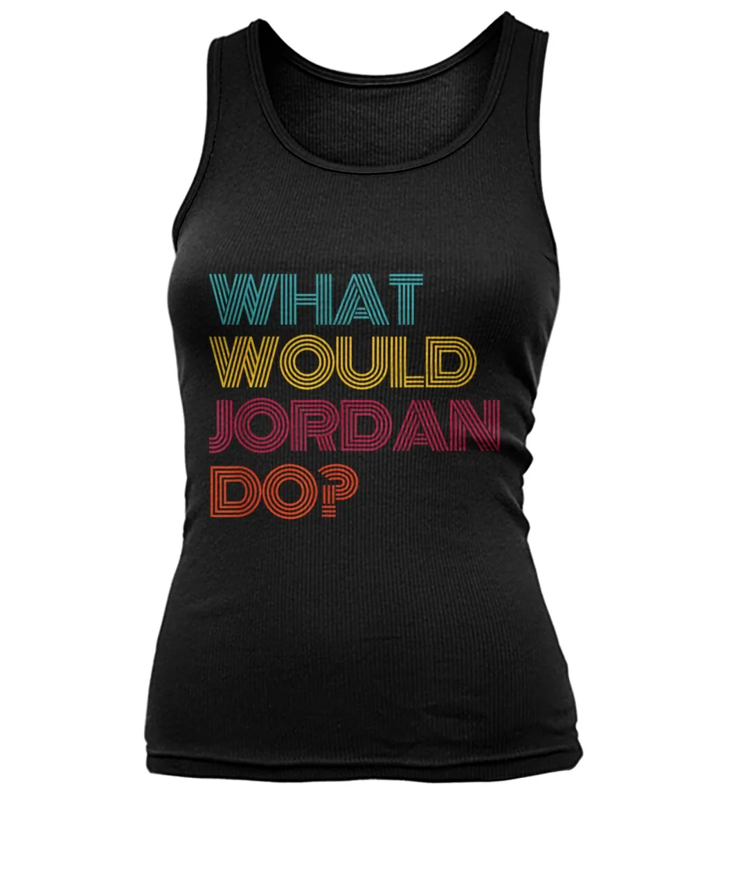 Fan-made Packers t-shirt with WHAT WOULD JORDAN DO? retro color letters graphic, view 4