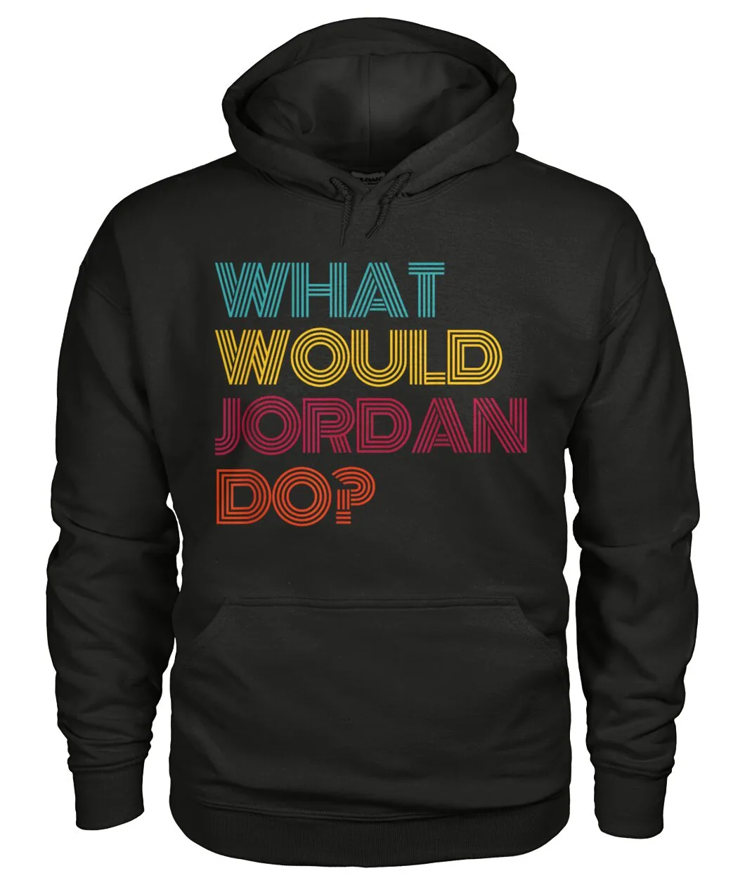Fan-made Packers t-shirt with WHAT WOULD JORDAN DO? retro color letters graphic, view 5