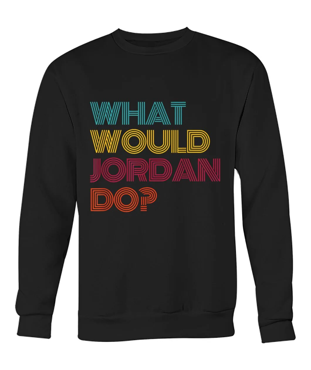 Fan-made Packers t-shirt with WHAT WOULD JORDAN DO? retro color letters graphic, view 6