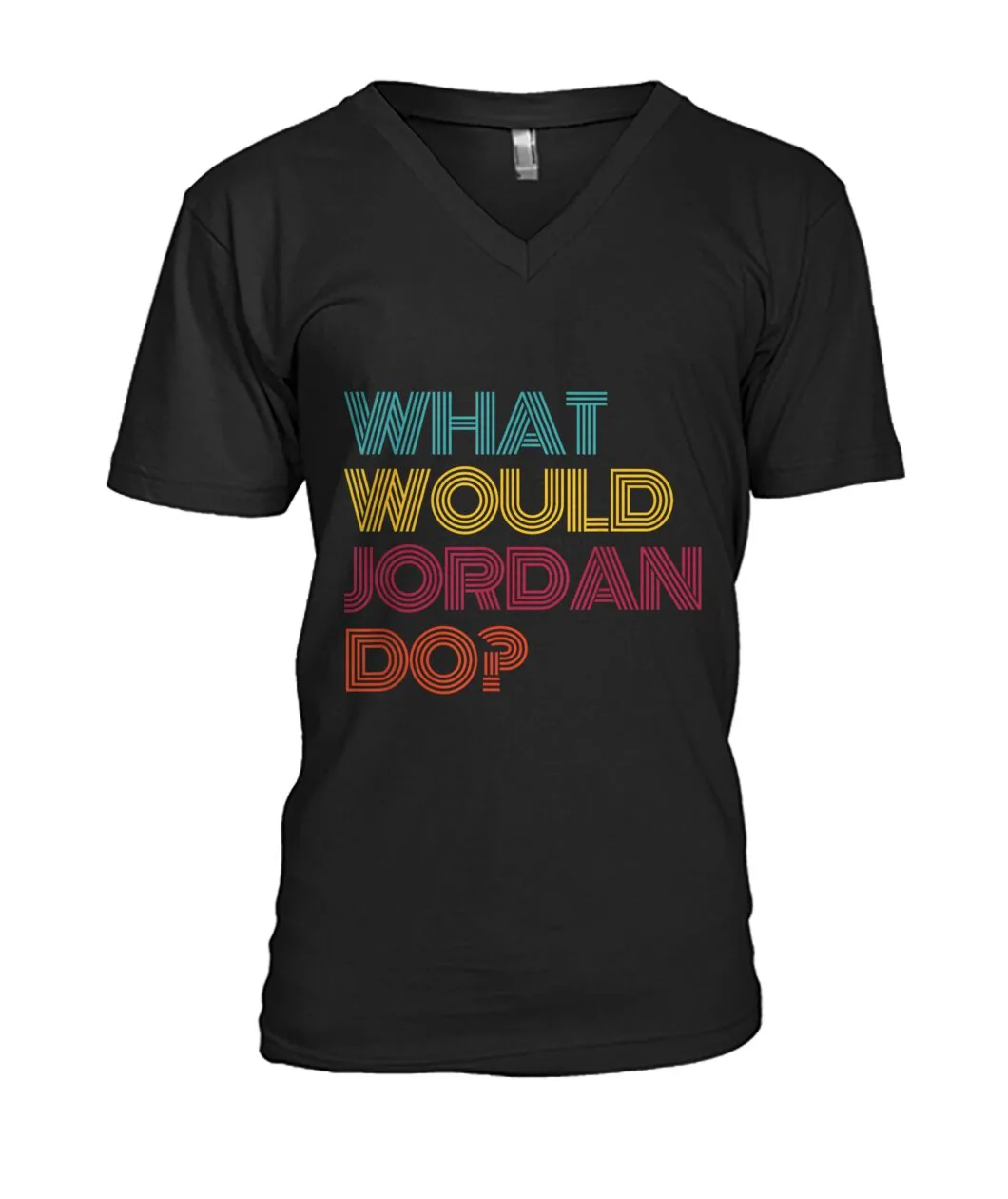 Fan-made Packers t-shirt with WHAT WOULD JORDAN DO? retro color letters graphic, view 8