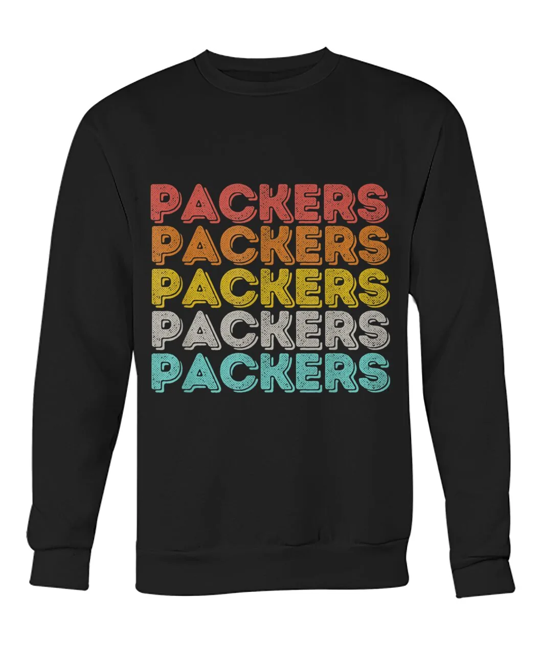 Fan-made Packers t-shirt with PACKERS PACKERS PACKERS retro stacked graphic, view 5