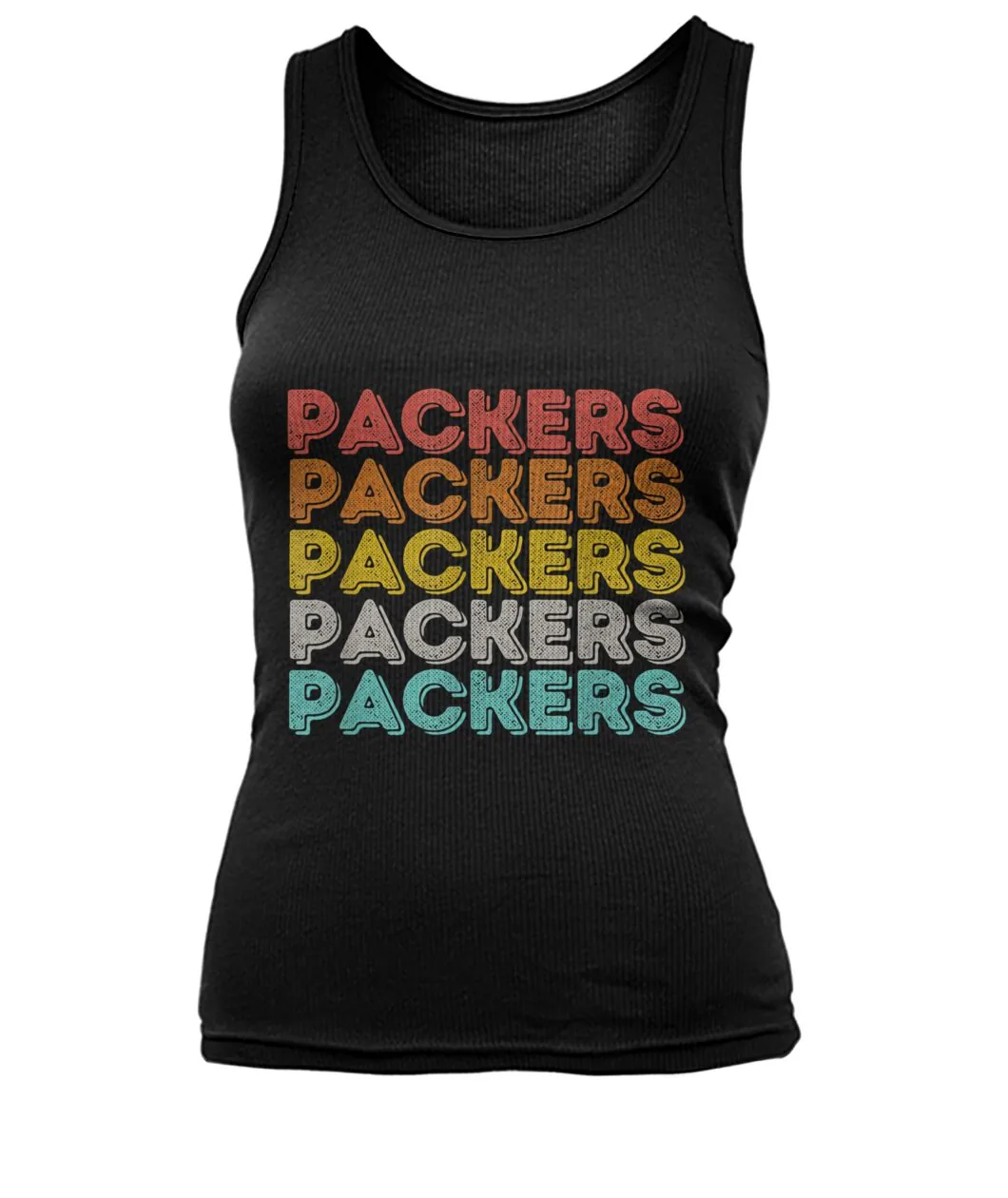 Fan-made Packers t-shirt with PACKERS PACKERS PACKERS retro stacked graphic, view 6