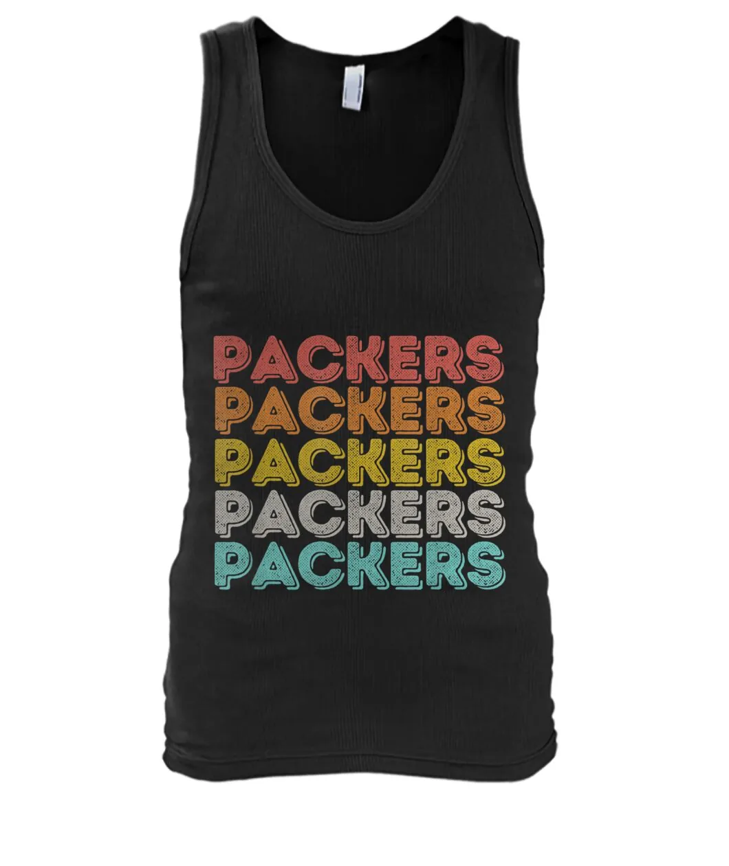 Fan-made Packers t-shirt with PACKERS PACKERS PACKERS retro stacked graphic, view 7