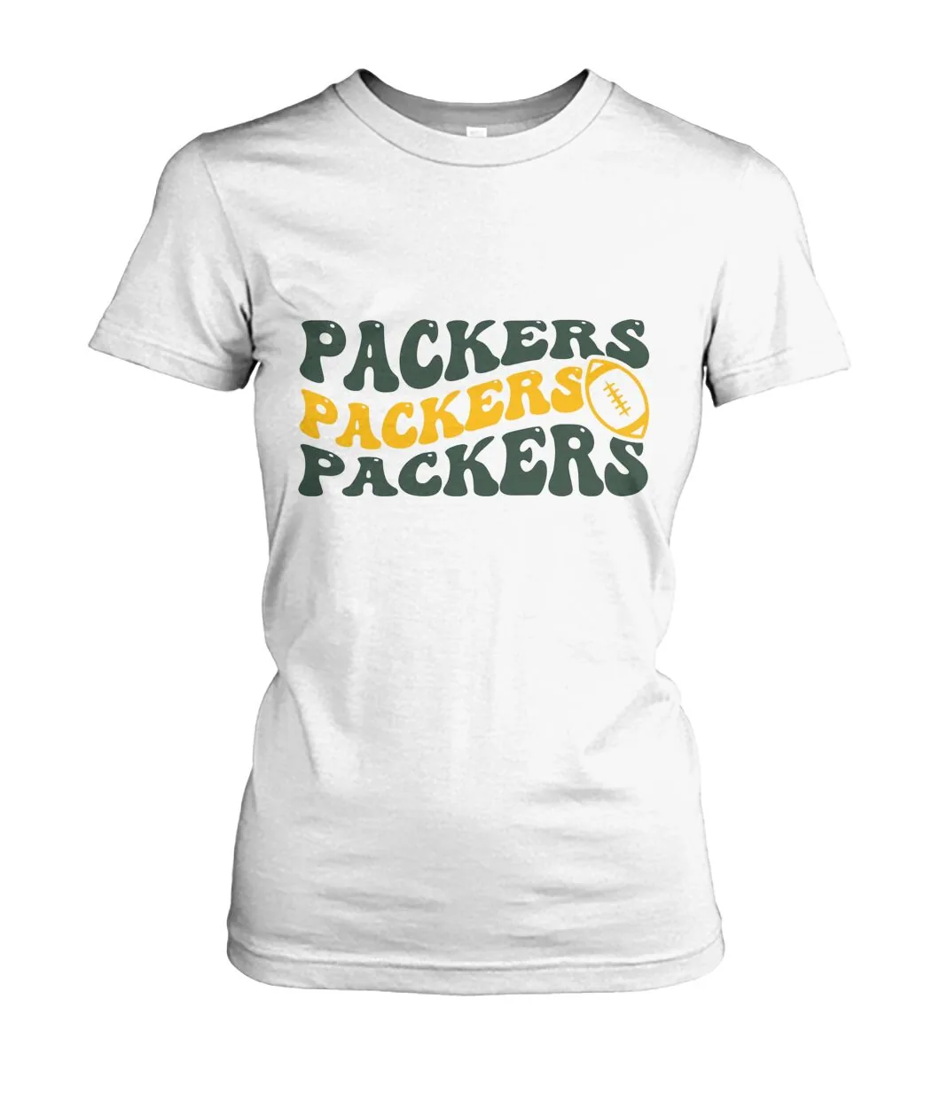 Fan-made Packers t-shirt with PACKERS PACKERS PACKERS groovy wavy letters graphic, view 5