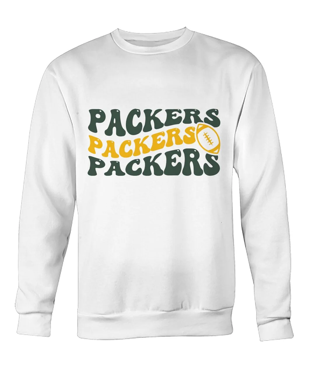 Fan-made Packers t-shirt with PACKERS PACKERS PACKERS groovy wavy letters graphic, view 6