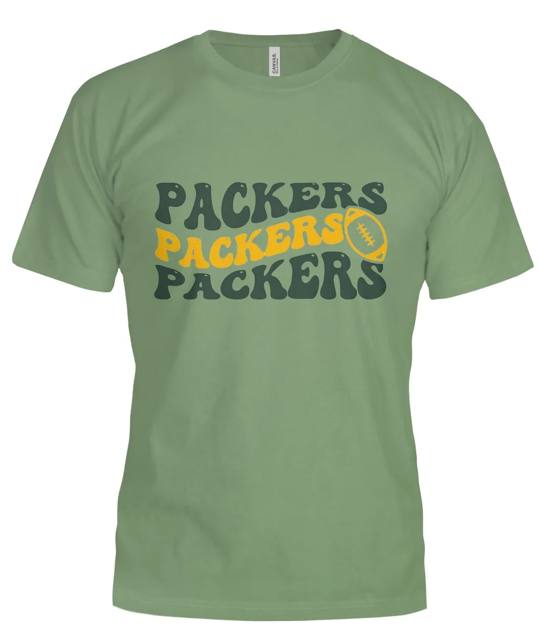 Fan-made Packers t-shirt with PACKERS PACKERS PACKERS groovy wavy letters graphic, view 7