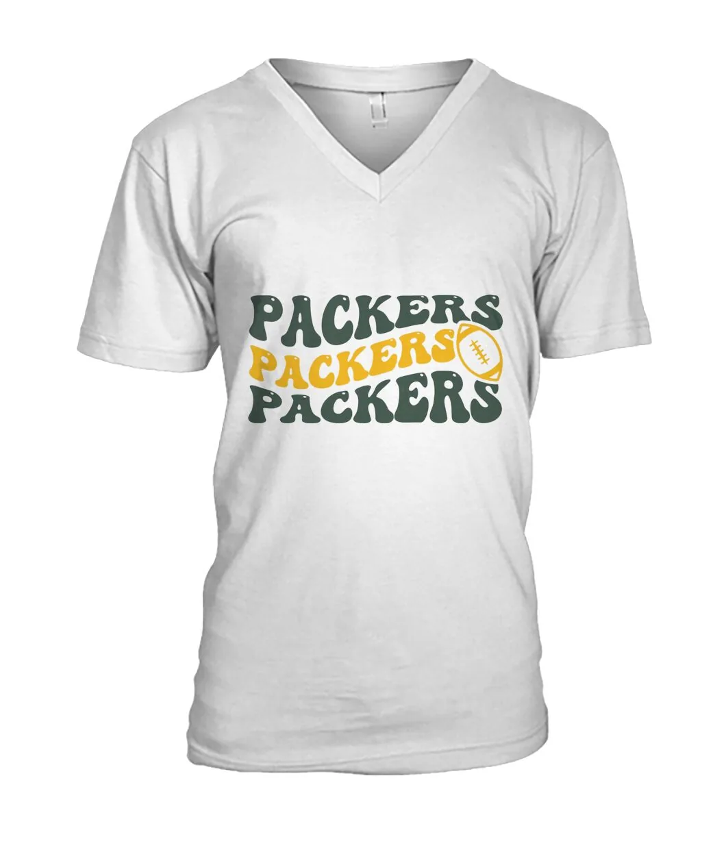 Fan-made Packers t-shirt with PACKERS PACKERS PACKERS groovy wavy letters graphic, view 8