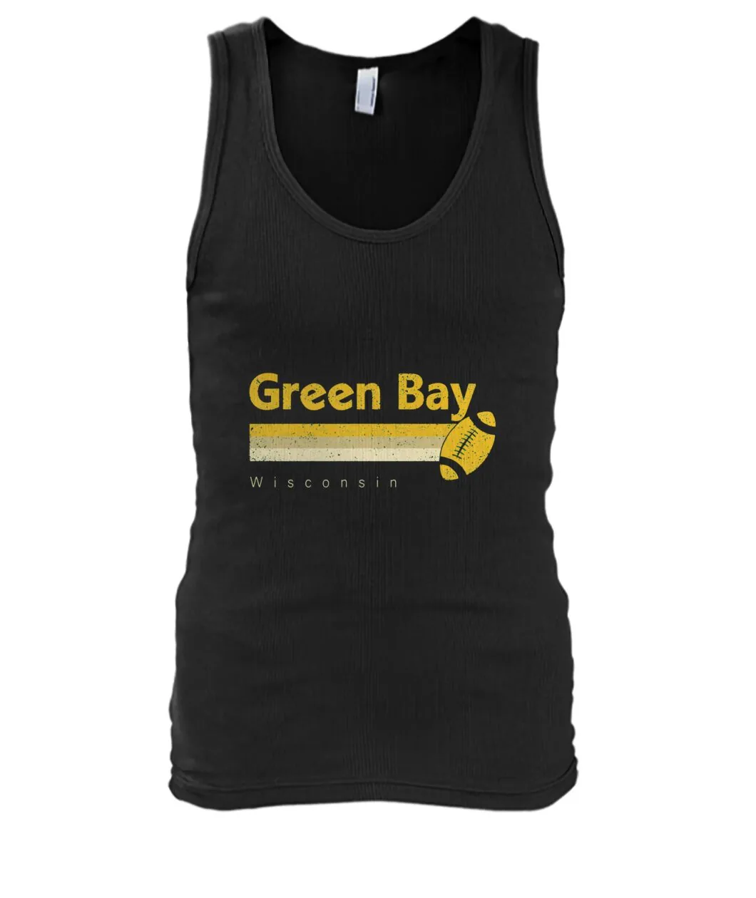 Fan-made Packers t-shirt with Green Bay, Wisconsin with gold bar and football graphic, view 5