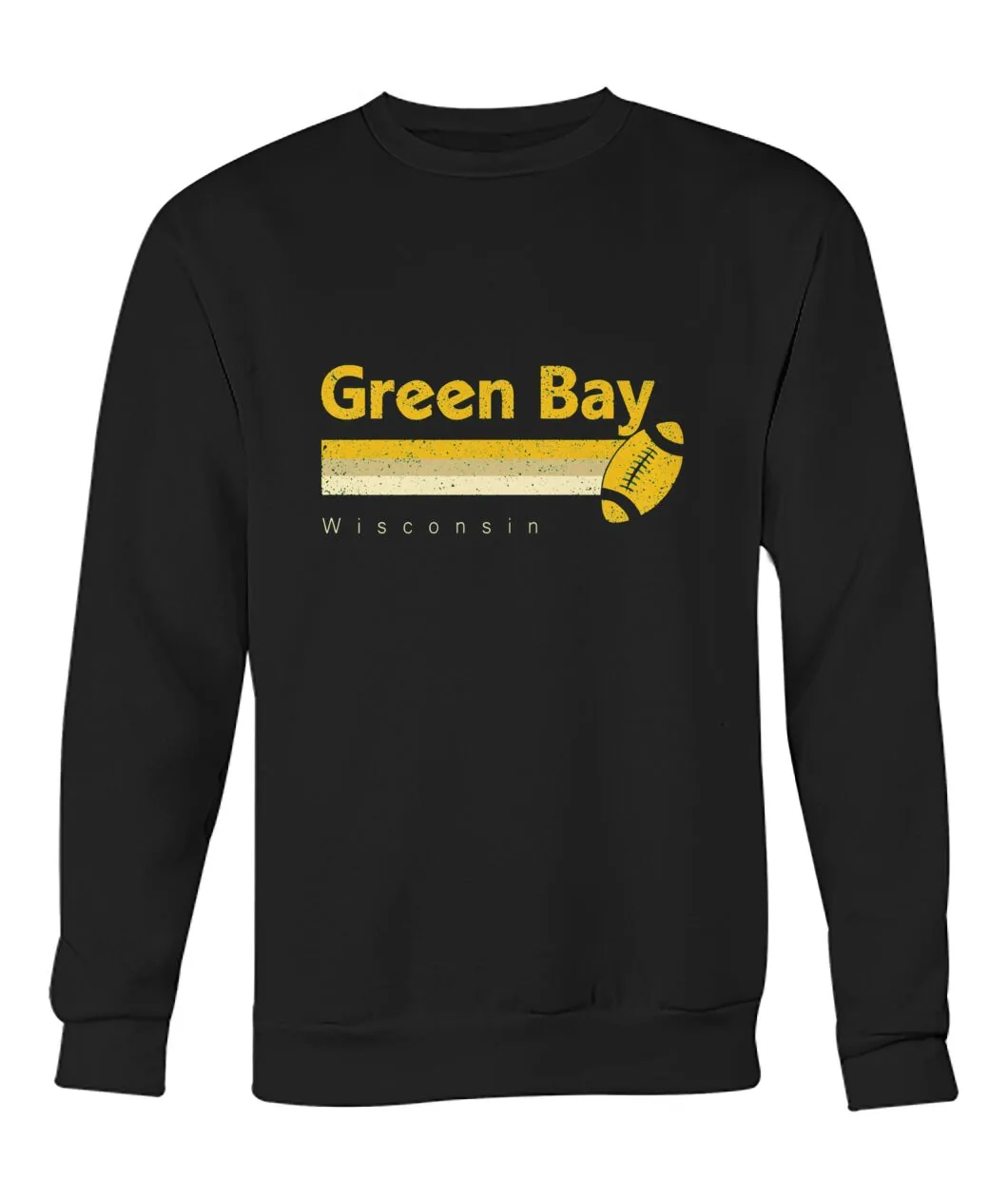Fan-made Packers t-shirt with Green Bay, Wisconsin with gold bar and football graphic, view 7