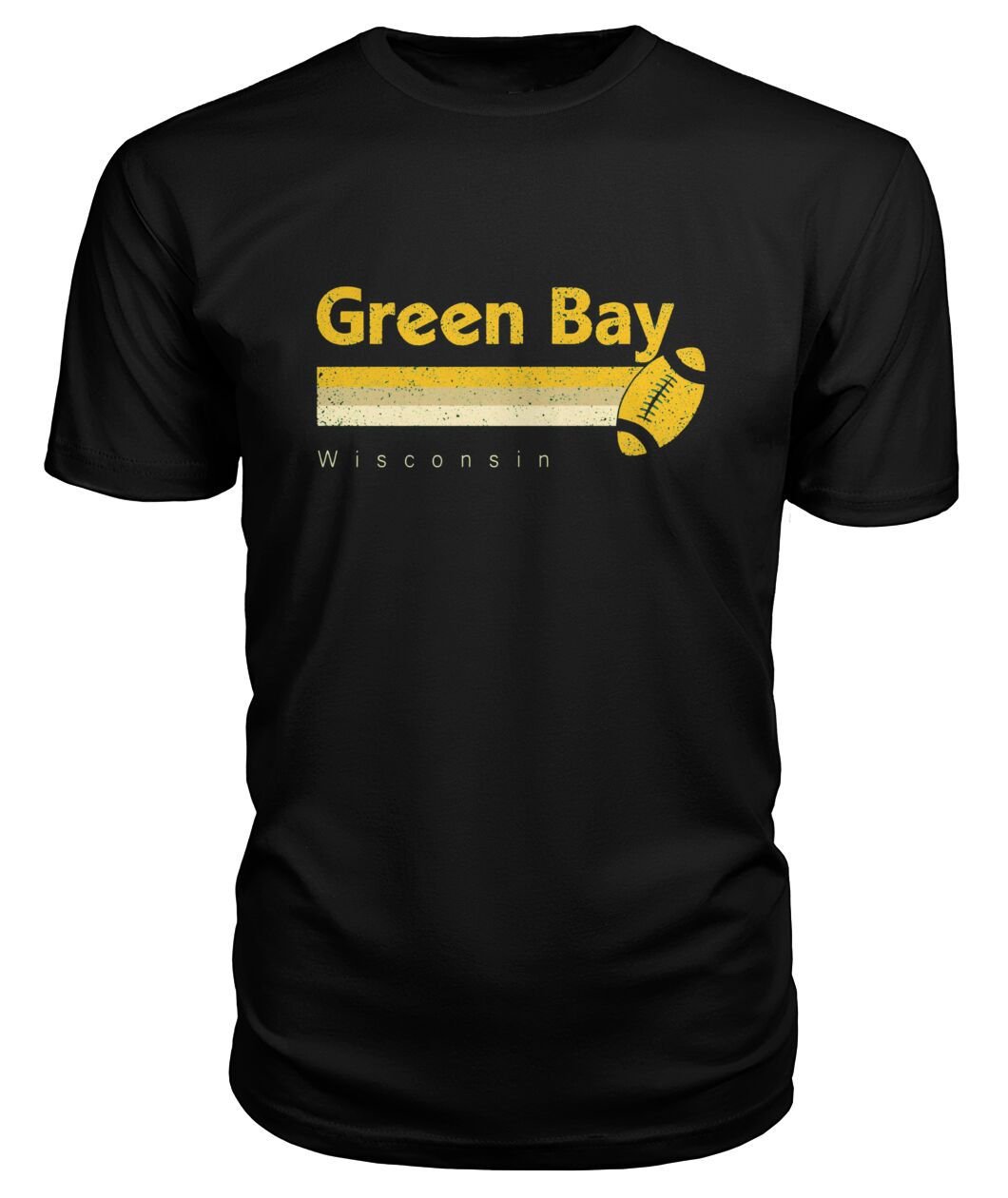 Green Bay Wisconsin Minimal Shirt - Green Bay, Wisconsin with gold bar and football
