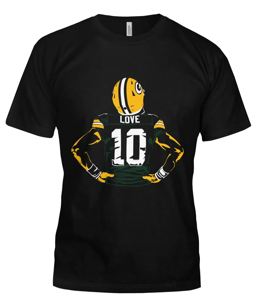 Fan-made Packers t-shirt with LOVE 10 jersey back with player graphic, view 4
