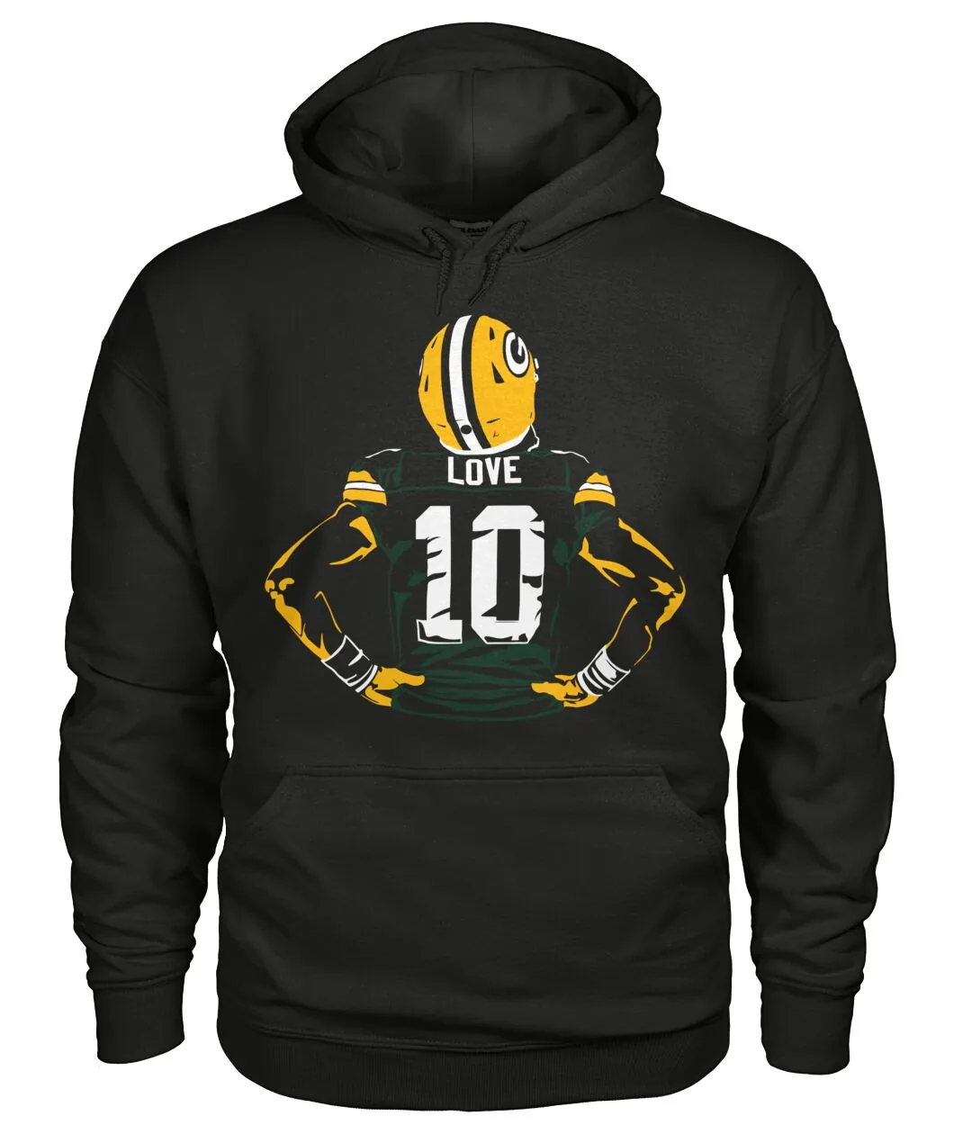 Fan-made Packers t-shirt with LOVE 10 jersey back with player graphic, view 5