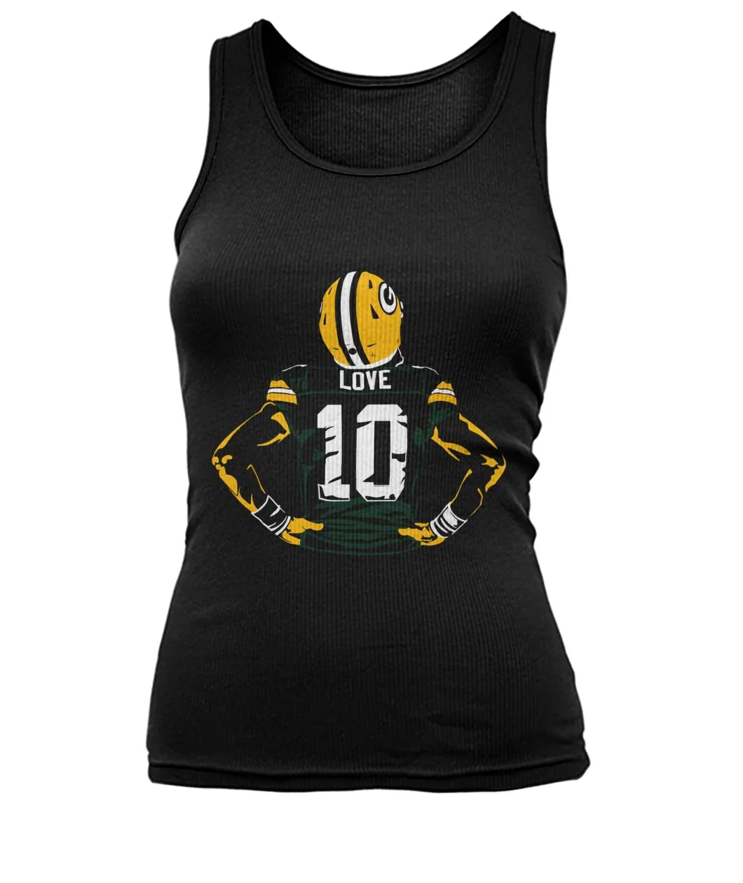 Fan-made Packers t-shirt with LOVE 10 jersey back with player graphic, view 6