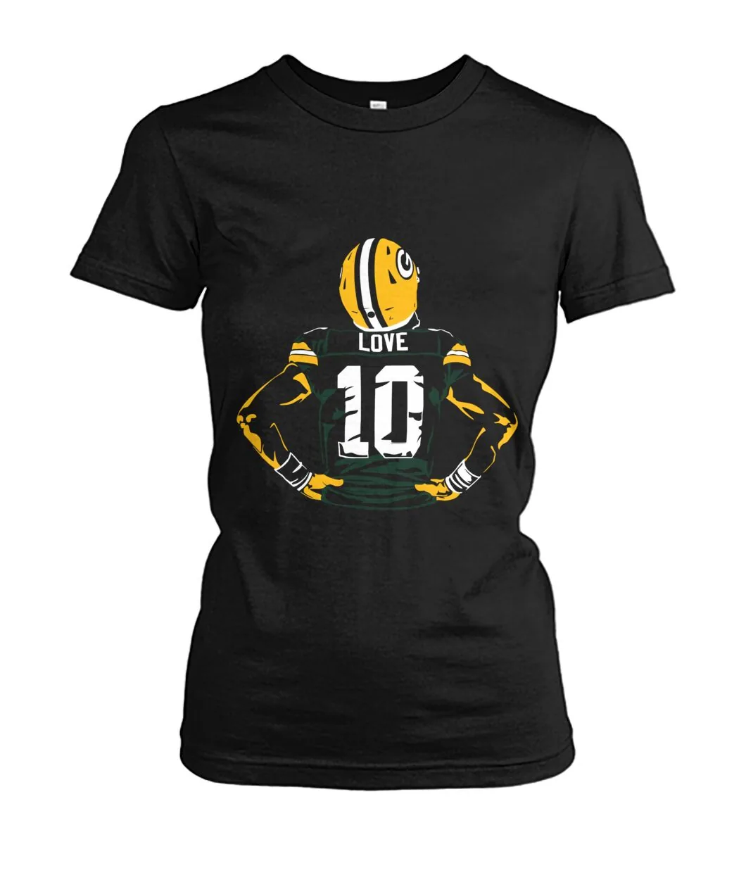 Fan-made Packers t-shirt with LOVE 10 jersey back with player graphic, view 7