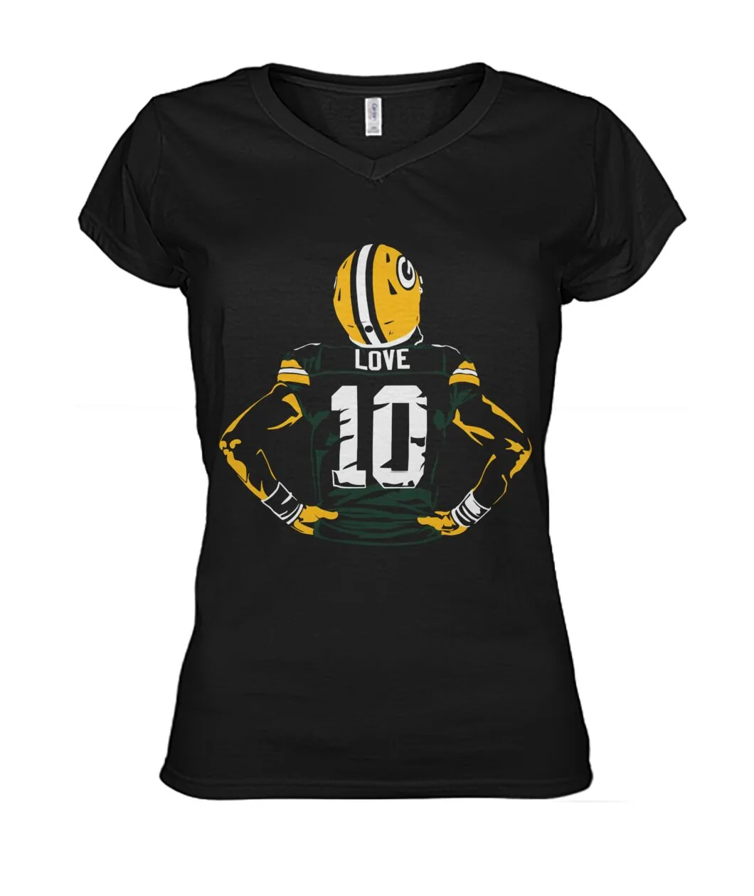 Fan-made Packers t-shirt with LOVE 10 jersey back with player graphic, view 8