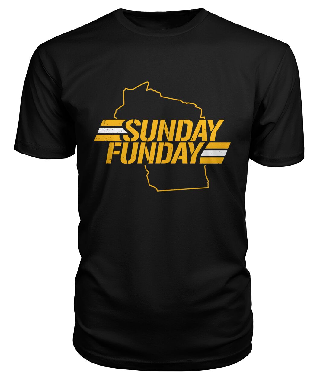 Sunday Funday Wisconsin Outline Shirt - SUNDAY FUNDAY inside the Wisconsin state outline