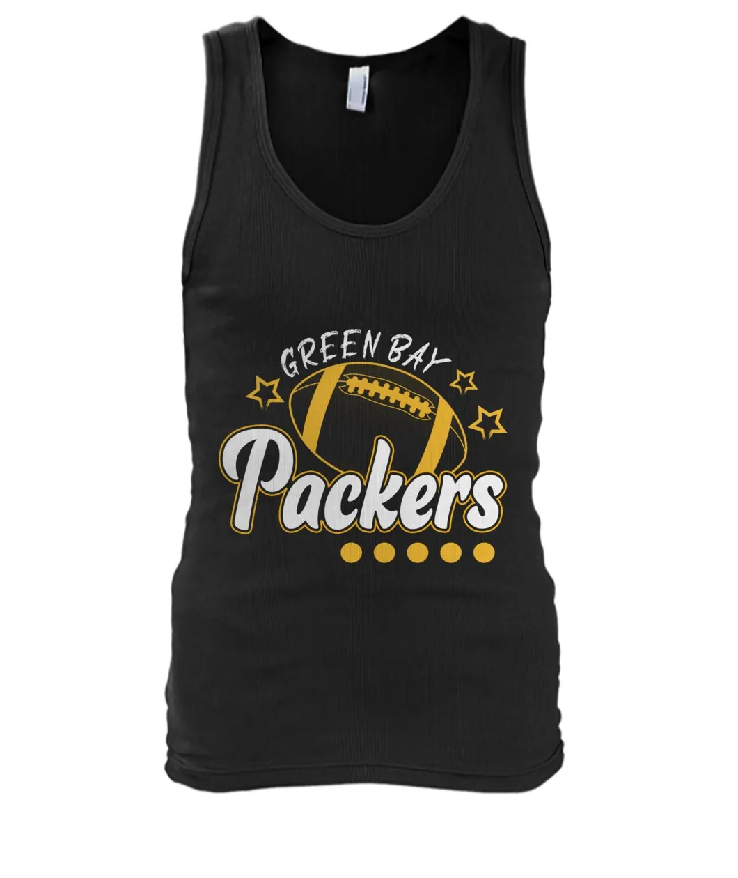 Fan-made Packers t-shirt with GREEN BAY PACKERS with football and stars graphic, view 3