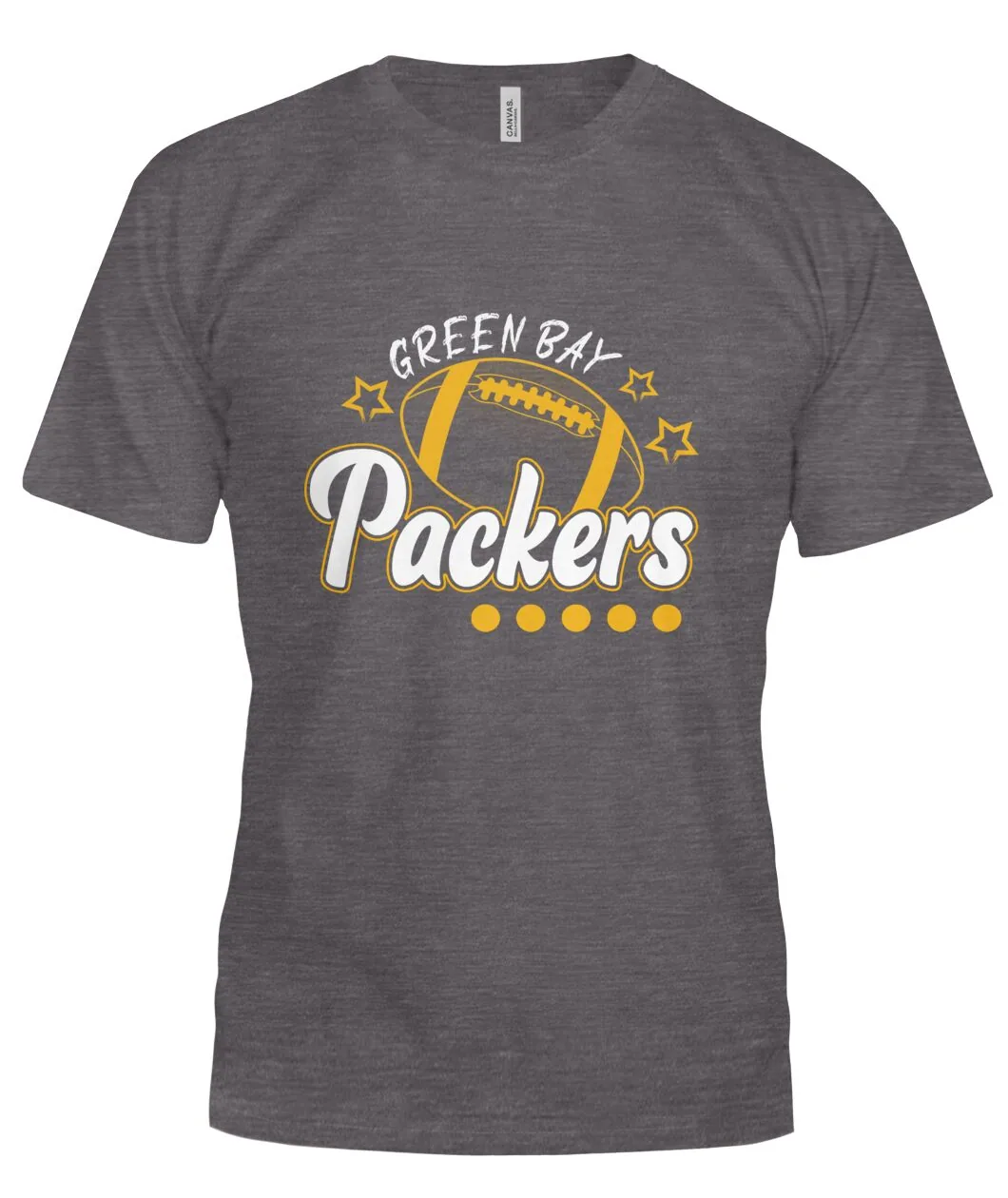 Fan-made Packers t-shirt with GREEN BAY PACKERS with football and stars graphic, view 4