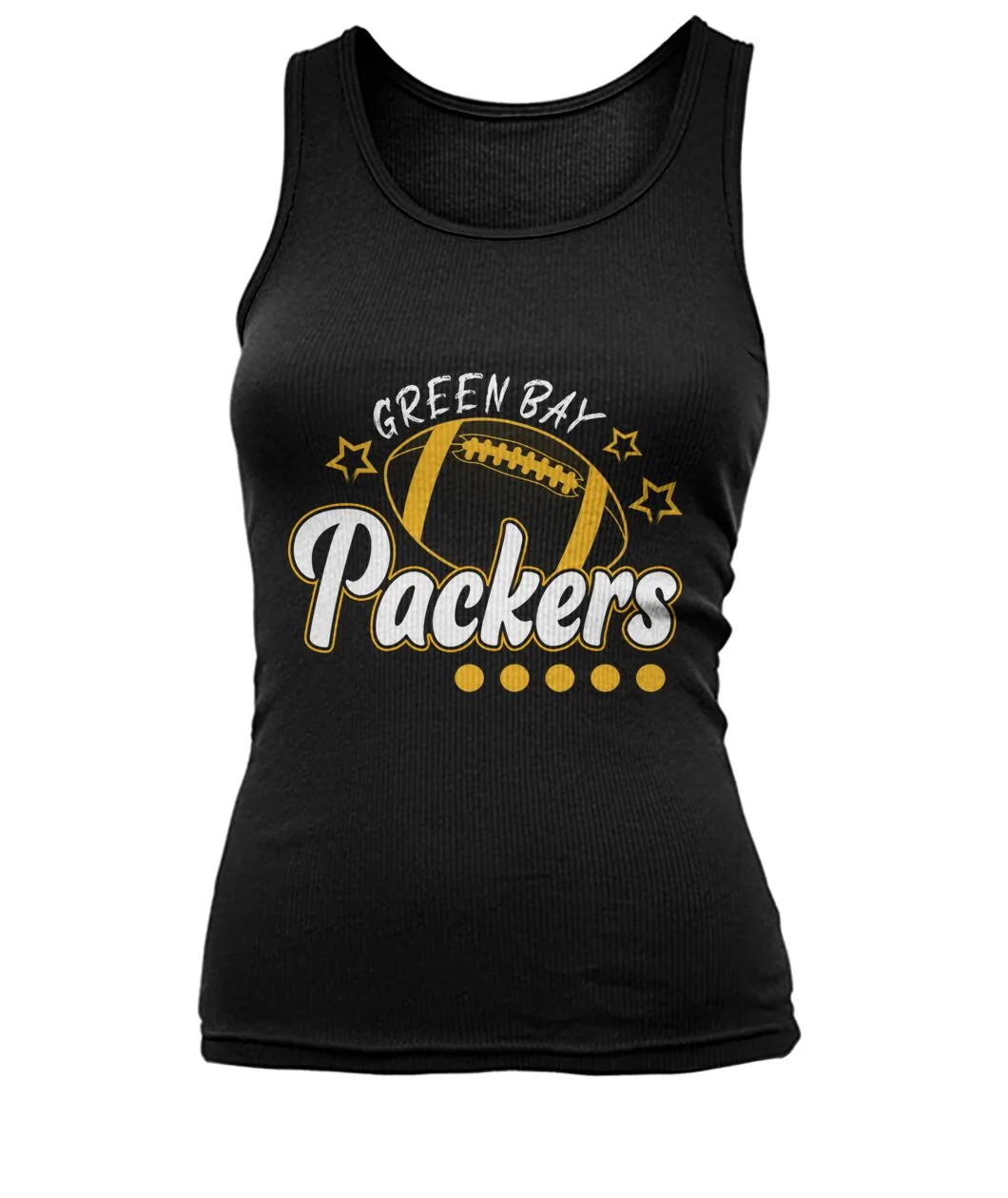 Fan-made Packers t-shirt with GREEN BAY PACKERS with football and stars graphic, view 7