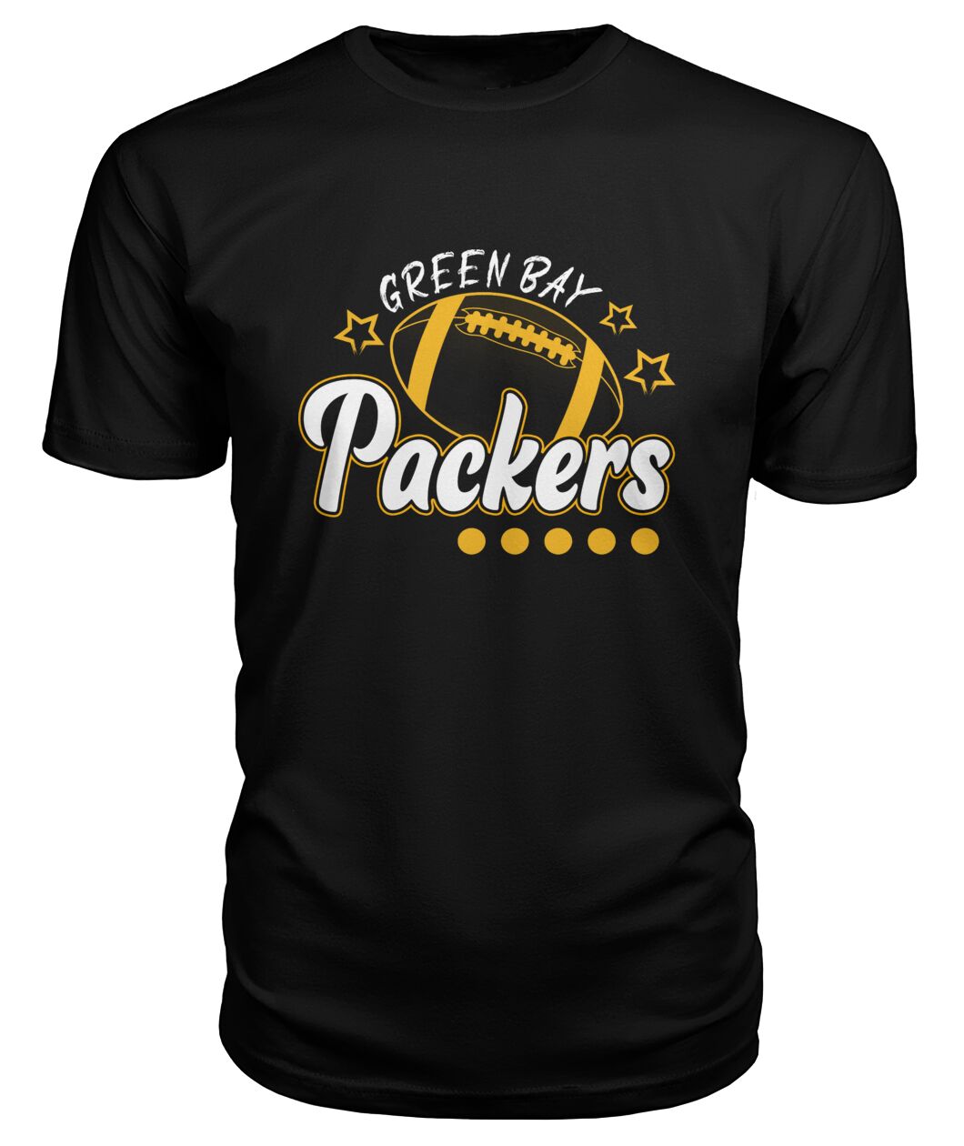 Green Bay Packers Football Stars Shirt - GREEN BAY PACKERS with football and stars