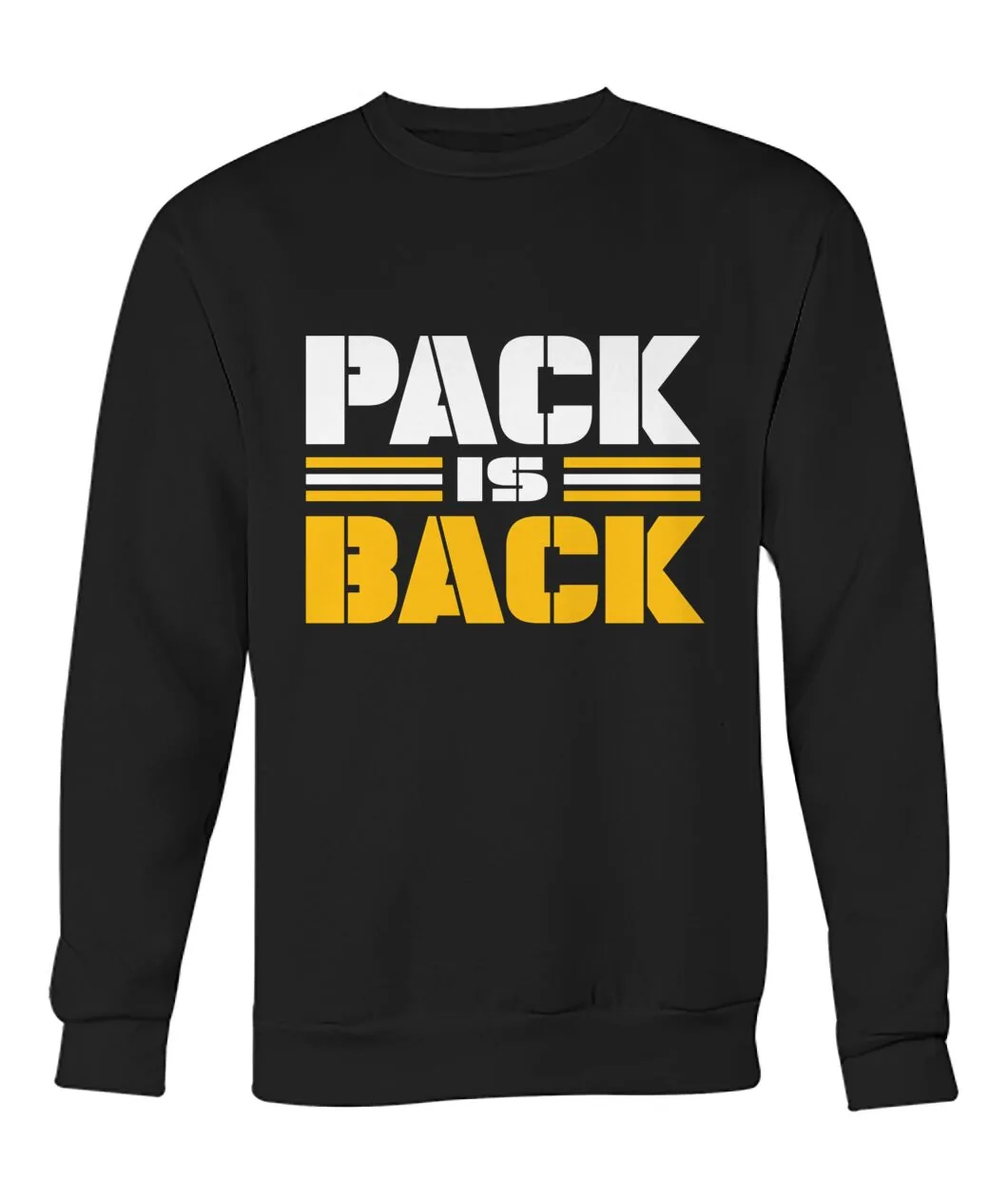 Fan-made Packers t-shirt with PACK IS BACK with gold stripes graphic, view 7