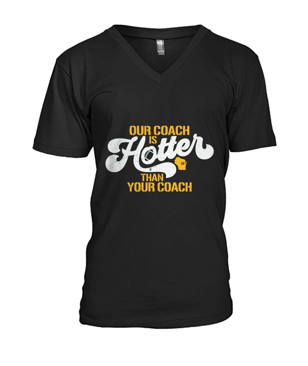 Fan-made Packers t-shirt with Our Coach Is Hotter Than Your Coach graphic, view 6