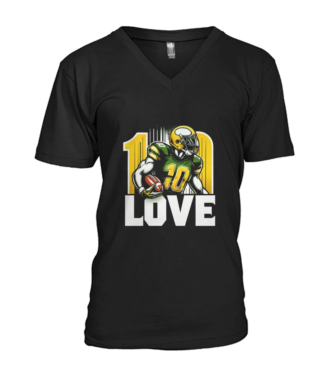 Fan-made Packers hoodie with 10 LOVE with player and gold 10 graphic, view 3