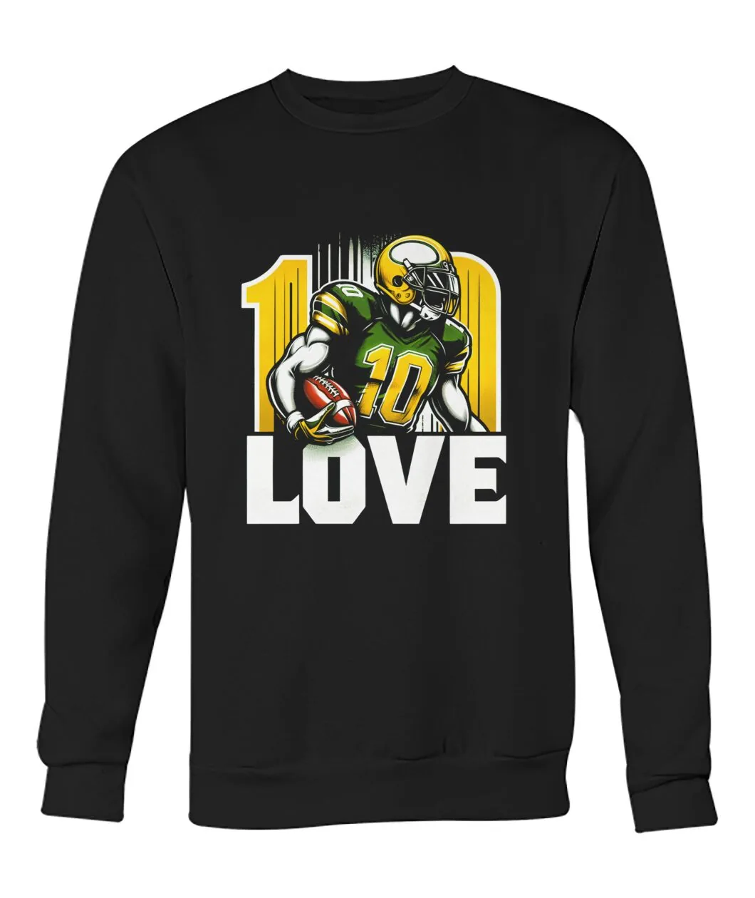 Fan-made Packers hoodie with 10 LOVE with player and gold 10 graphic, view 7