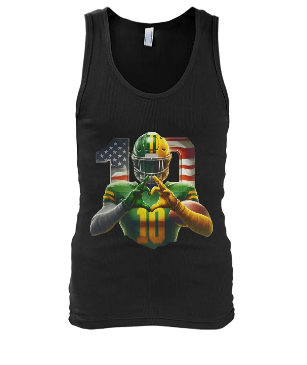 Fan-made Packers t-shirt with Player with a stars and stripes number 10 graphic, view 4