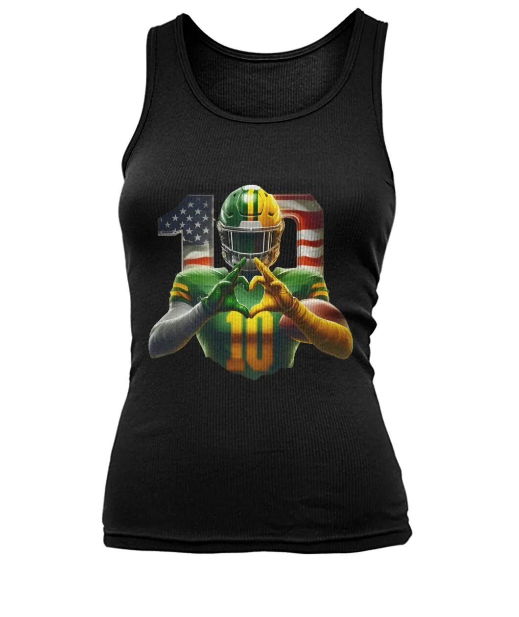 Fan-made Packers t-shirt with Player with a stars and stripes number 10 graphic, view 6