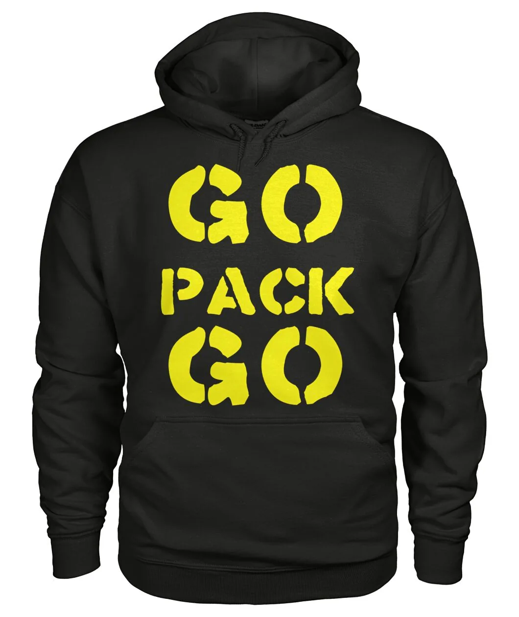Fan-made Packers t-shirt with GO PACK GO stencil letters graphic, view 4
