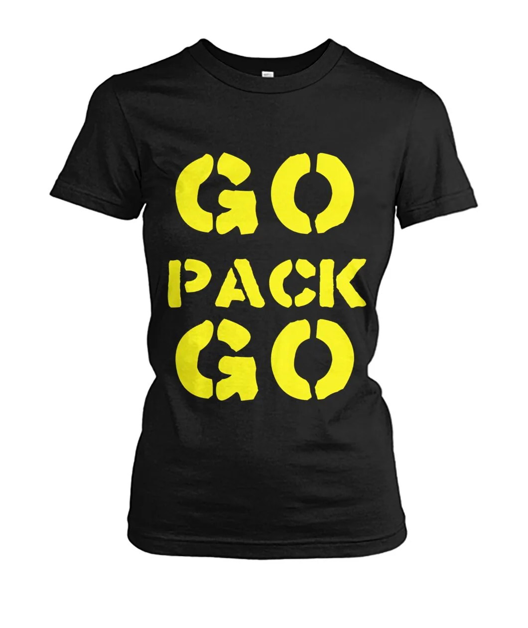 Fan-made Packers t-shirt with GO PACK GO stencil letters graphic, view 6