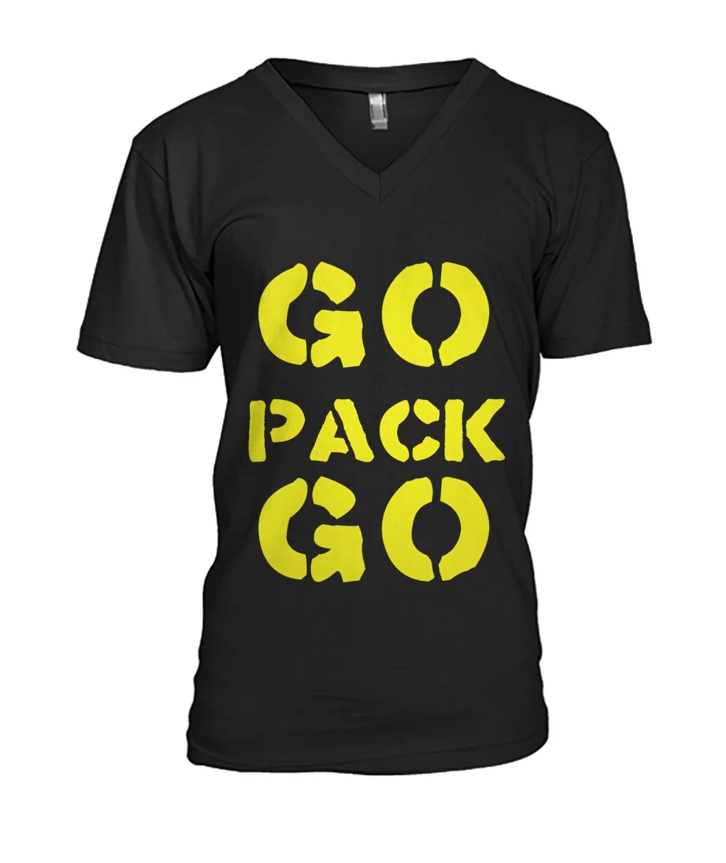 Fan-made Packers t-shirt with GO PACK GO stencil letters graphic, view 7