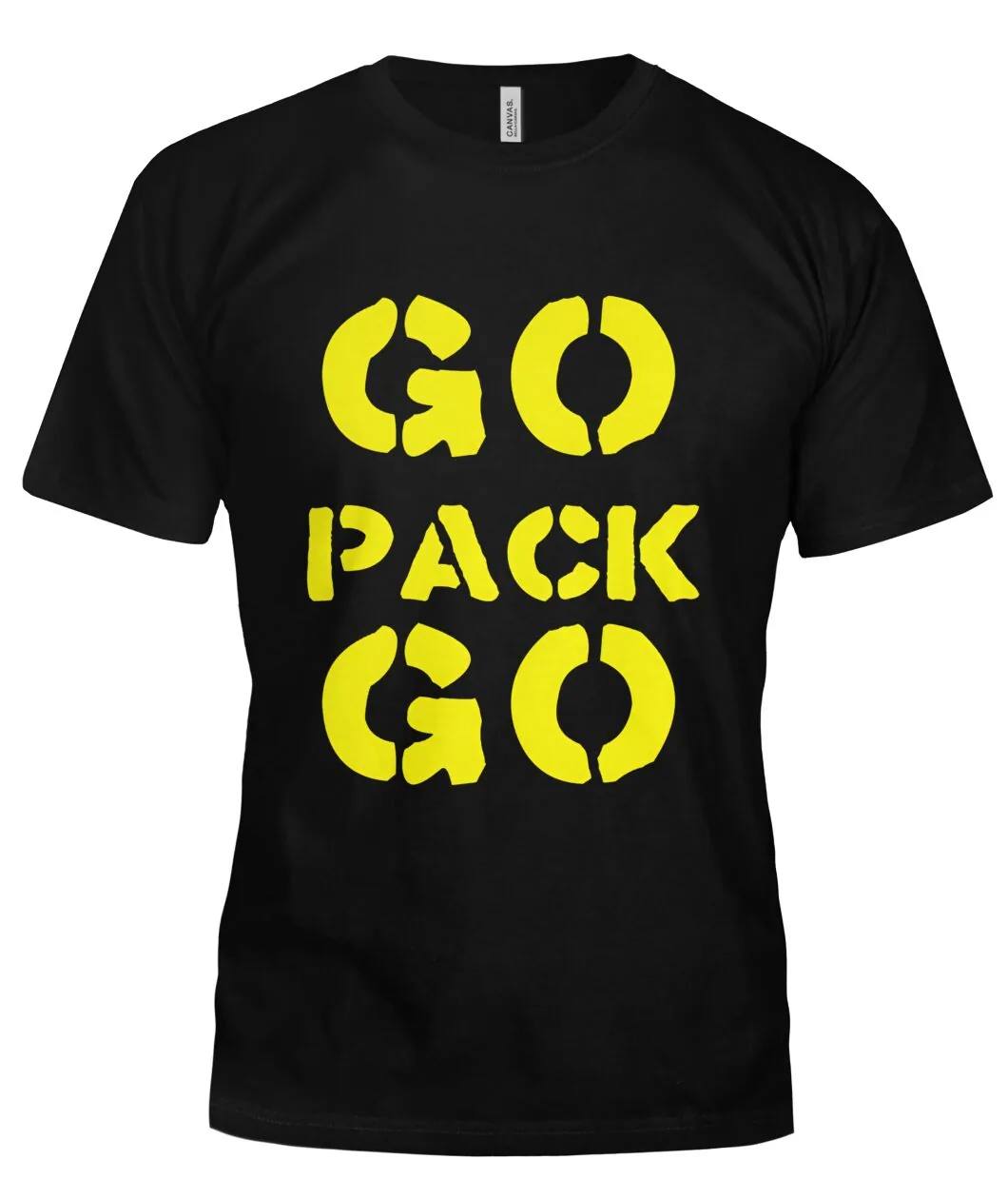 Fan-made Packers t-shirt with GO PACK GO stencil letters graphic, view 8